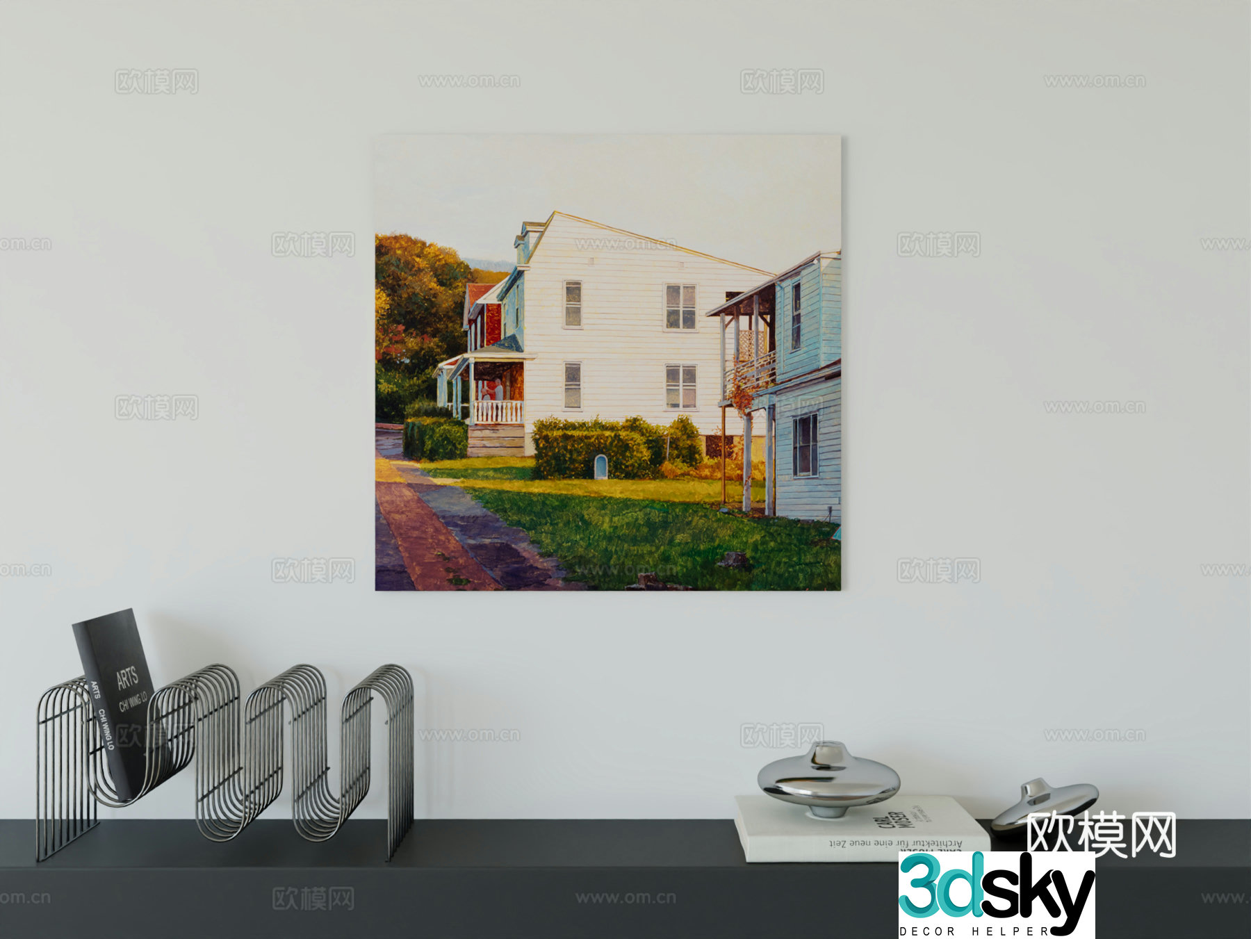Modern minimalist hanging painting Bauhaus art hanging painting 3d model