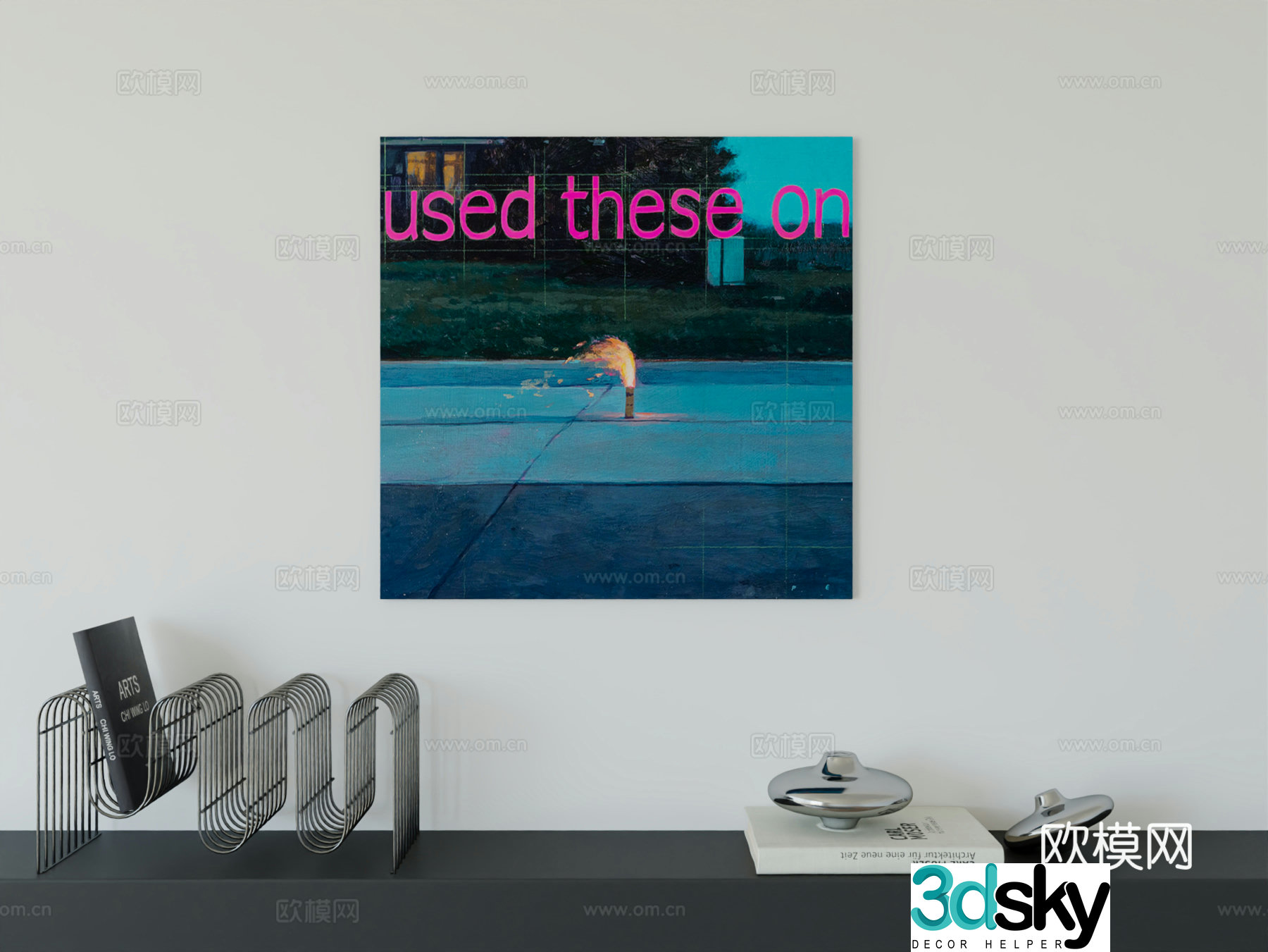 Modern minimalist hanging painting Bauhaus art hanging painting 3d model