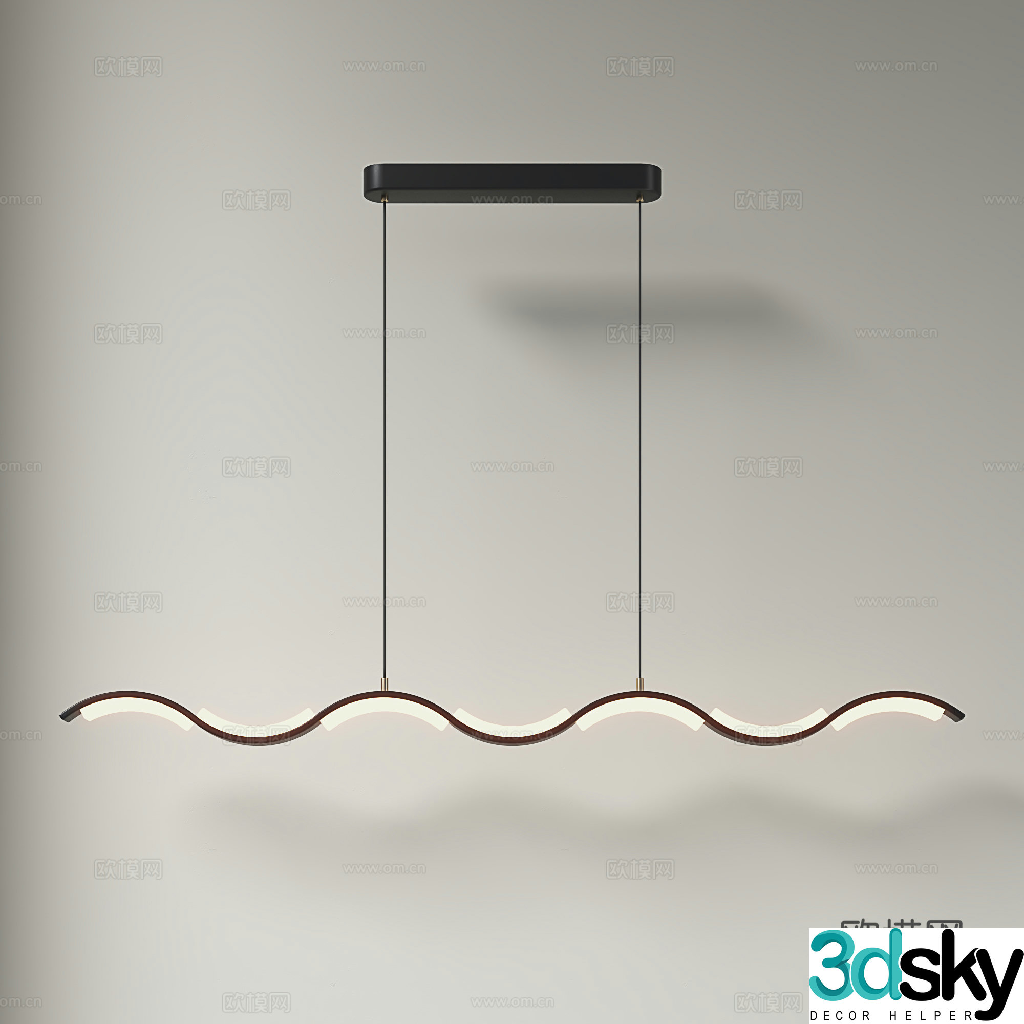 Modern restaurant chandeliers simple long chandeliers bar chandeliers light luxury long chandeliers 3D model