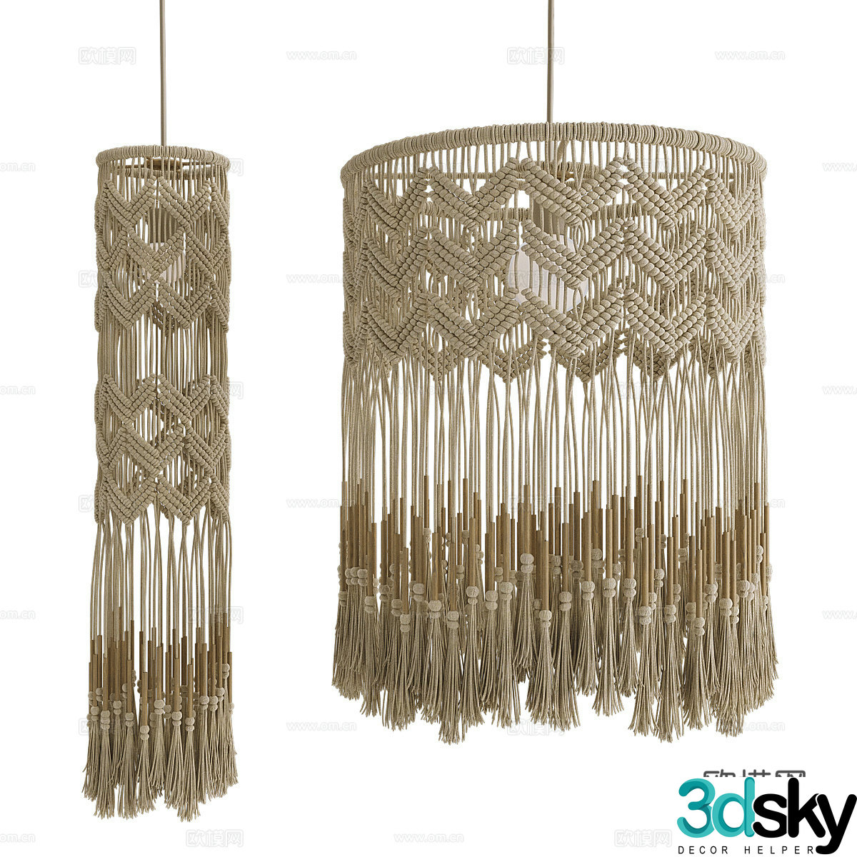 New Chinese style wasabi lace decorative chandelier 3D model