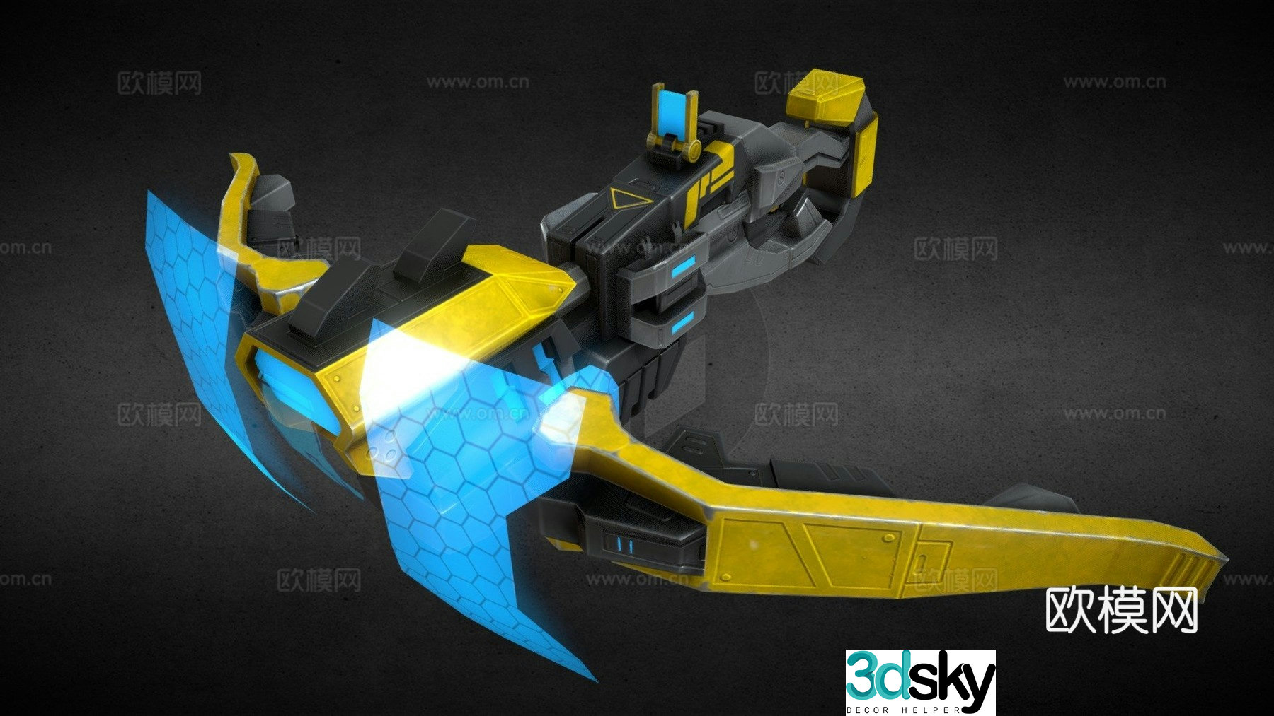 Sci-fi crossbow 3d model