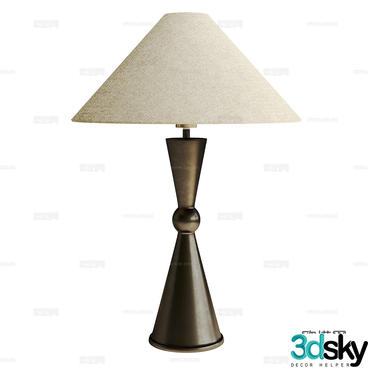 3D model of medieval style decorative desk lamp