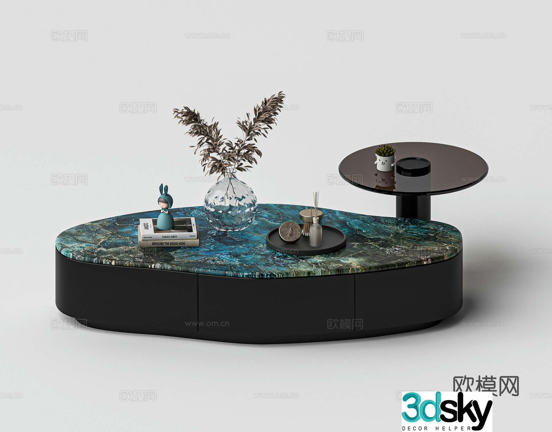 Italian light luxury coffee table 3D model