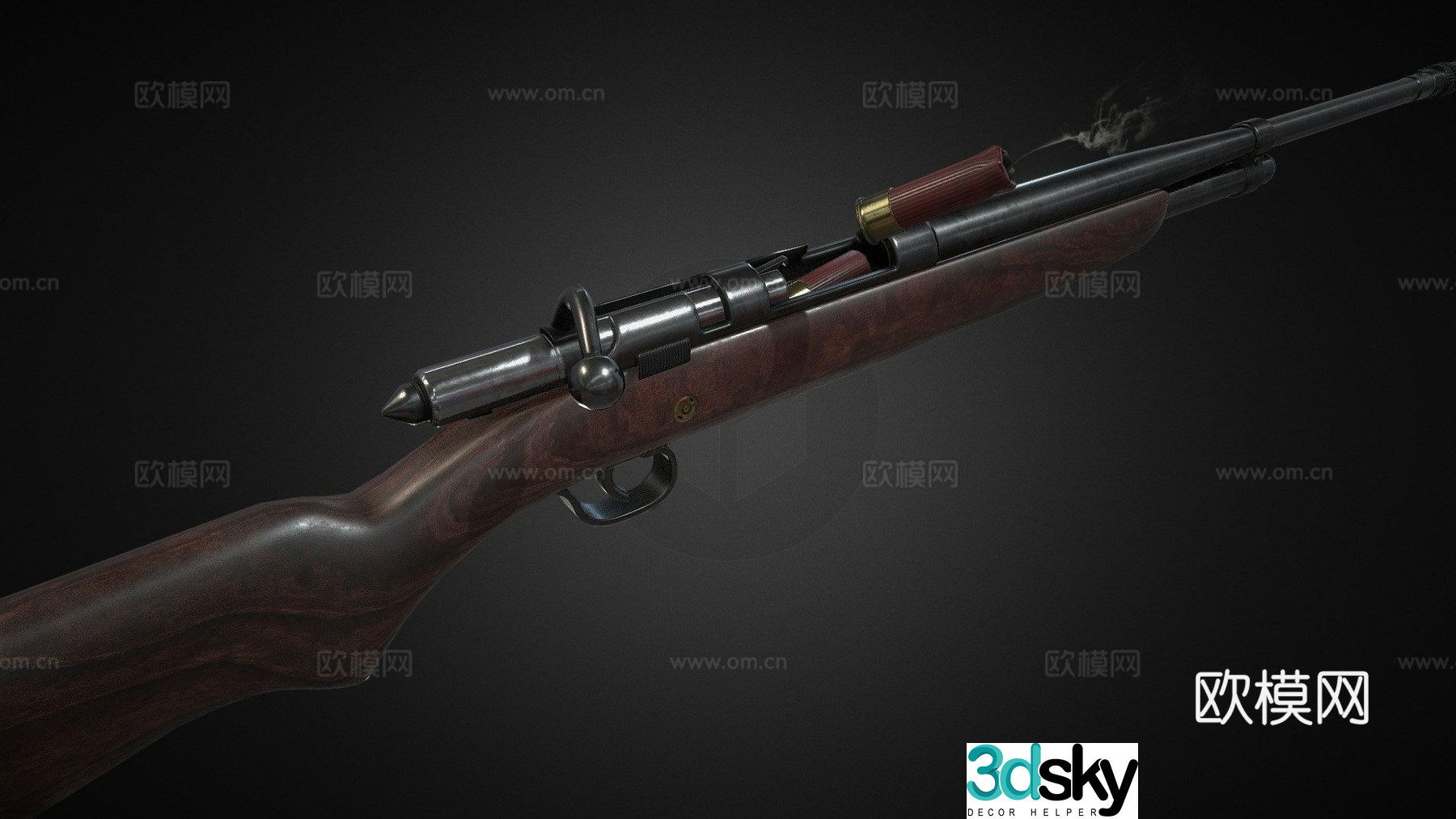 Higgins bolt shotgun 3d model