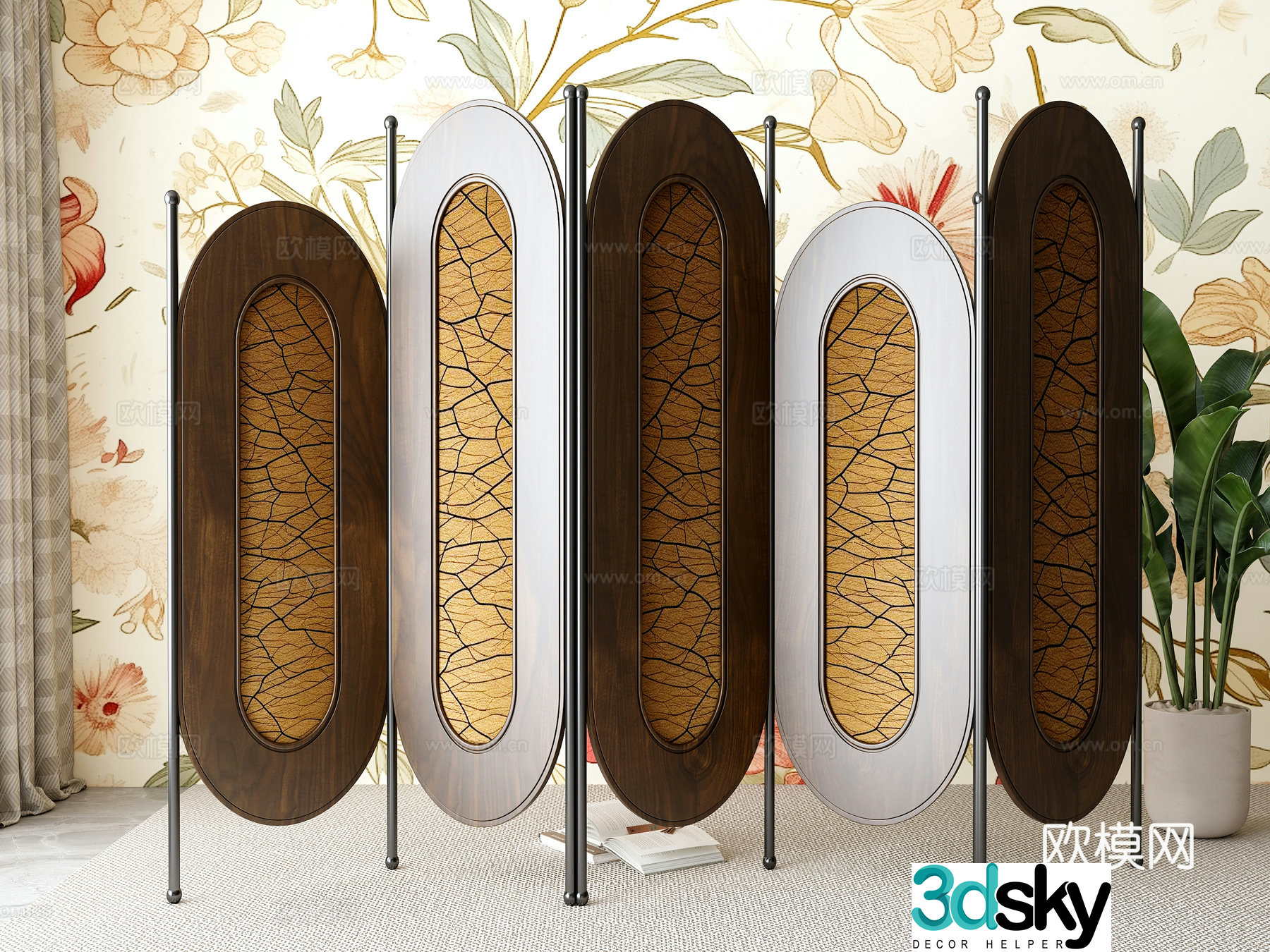 European-style screen partition 3D model