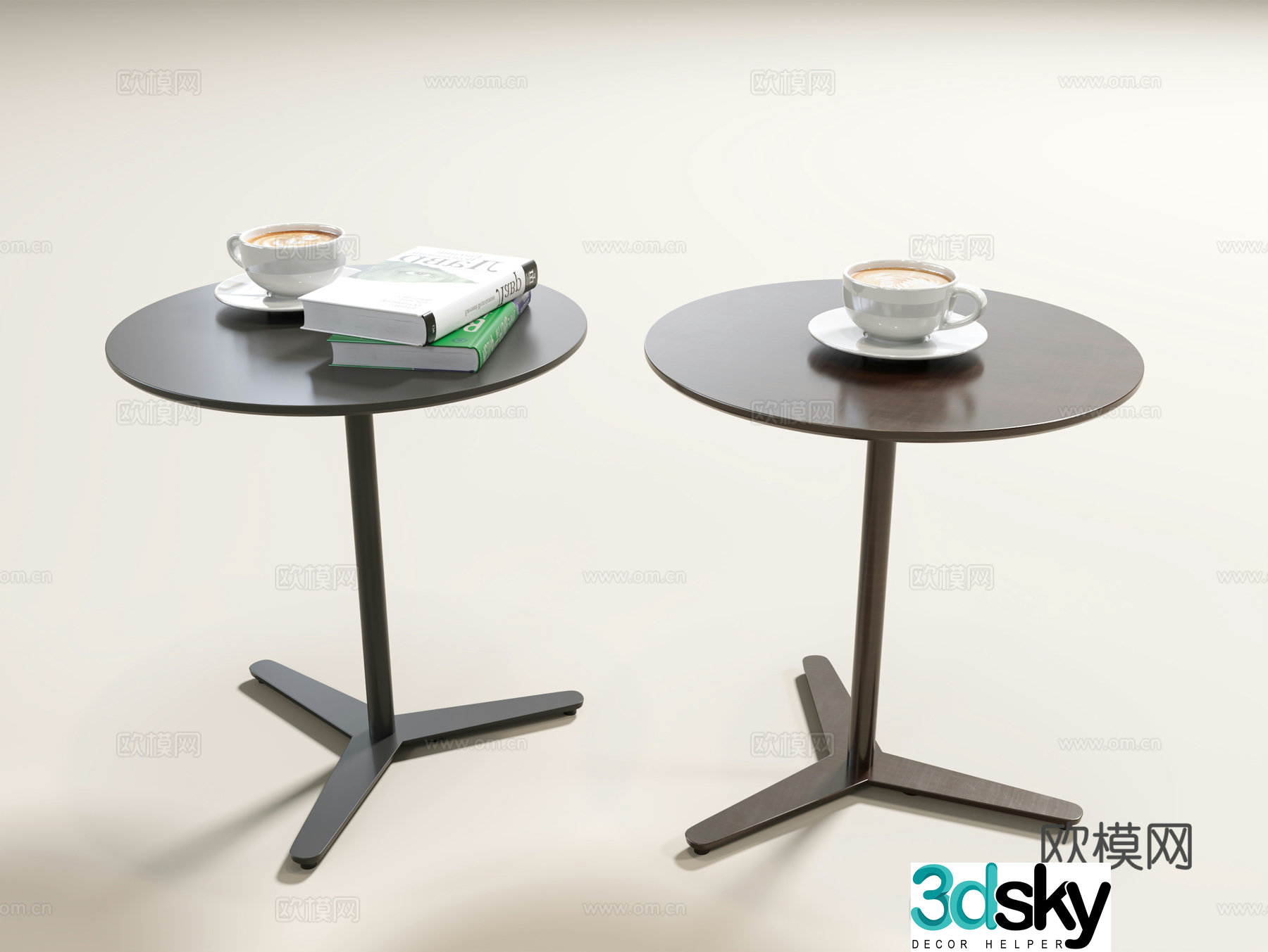 Modern side table round side table corner table coffee book round side table 3D model