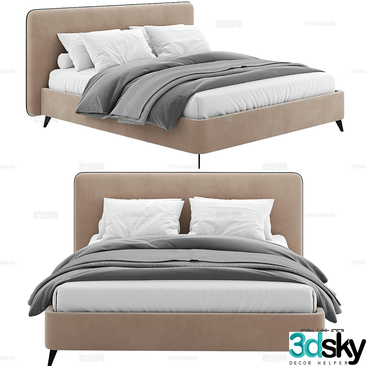 Double bed 3d model