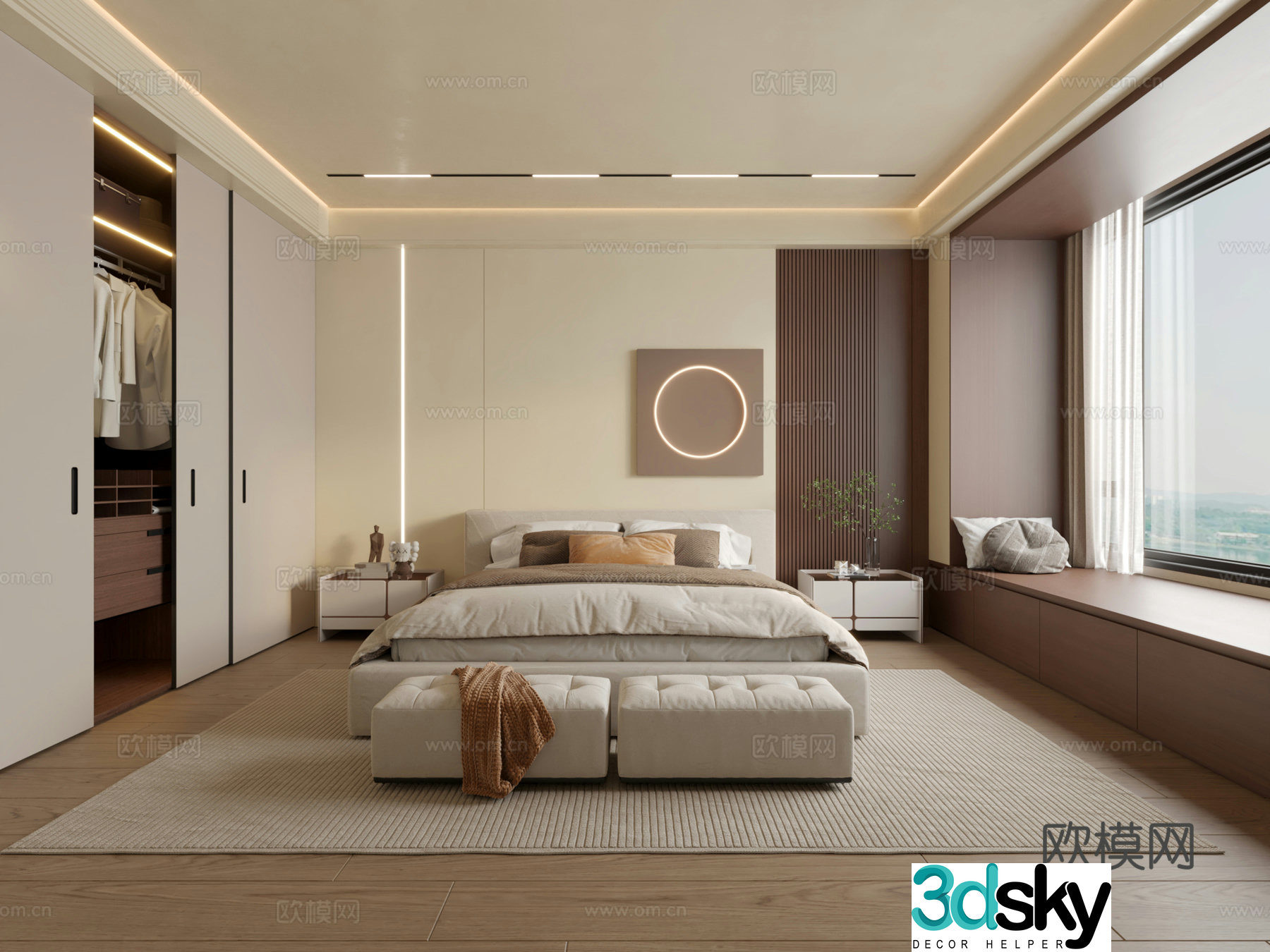 Wasabi Middle Style Bedroom 3D Model