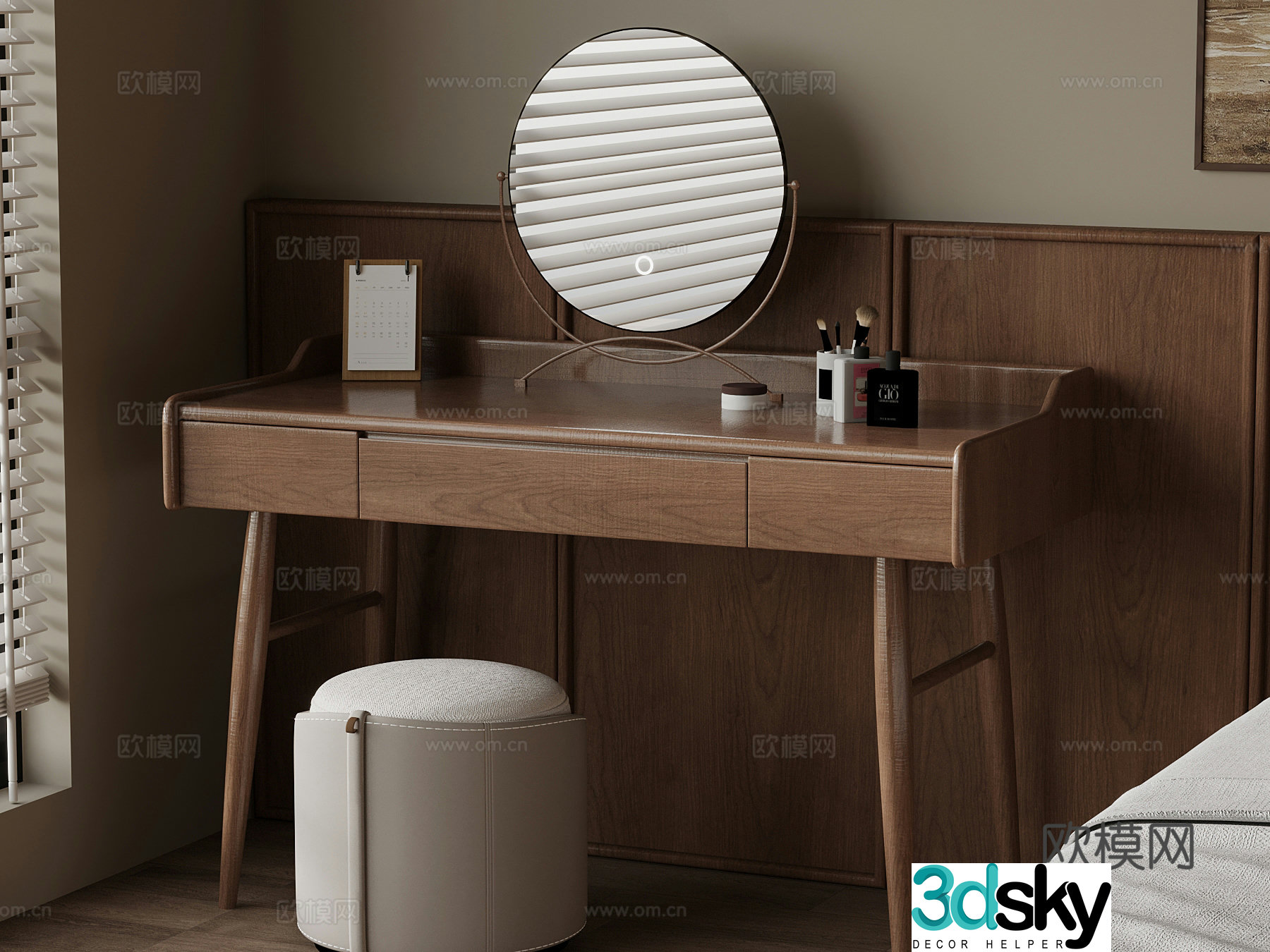 Dressing table medieval style dressing table 3D model