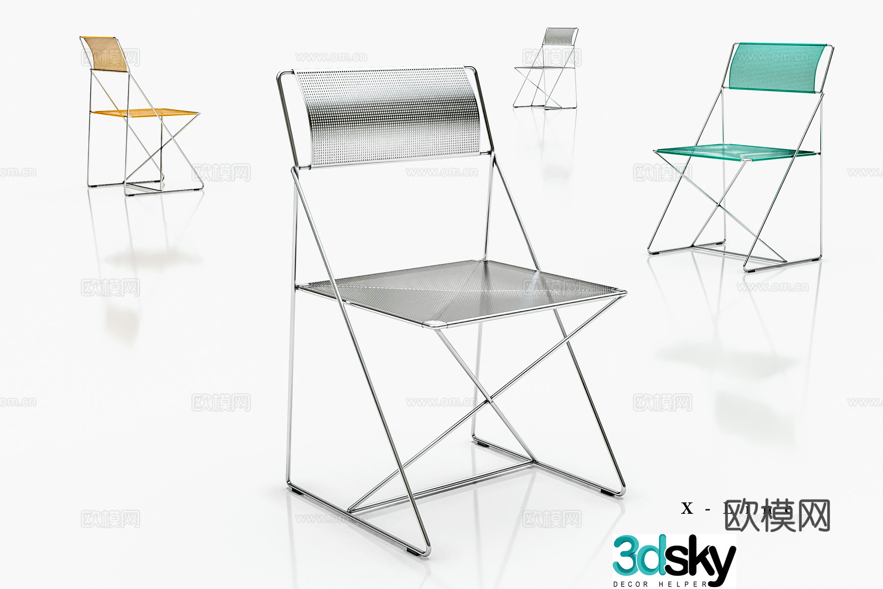 Modern 3D model of extremely simple chair