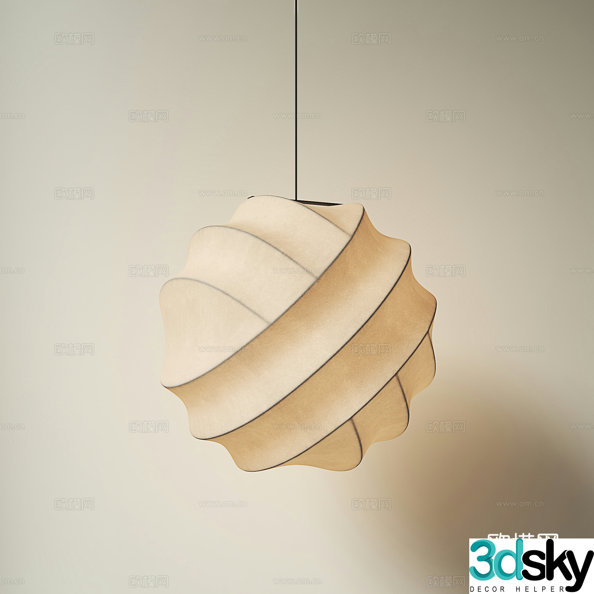 Wasabi Chandelier Japanese Chandelier B&B Decorative Chandelier Minimalist Restaurant Chandelier 3D Model