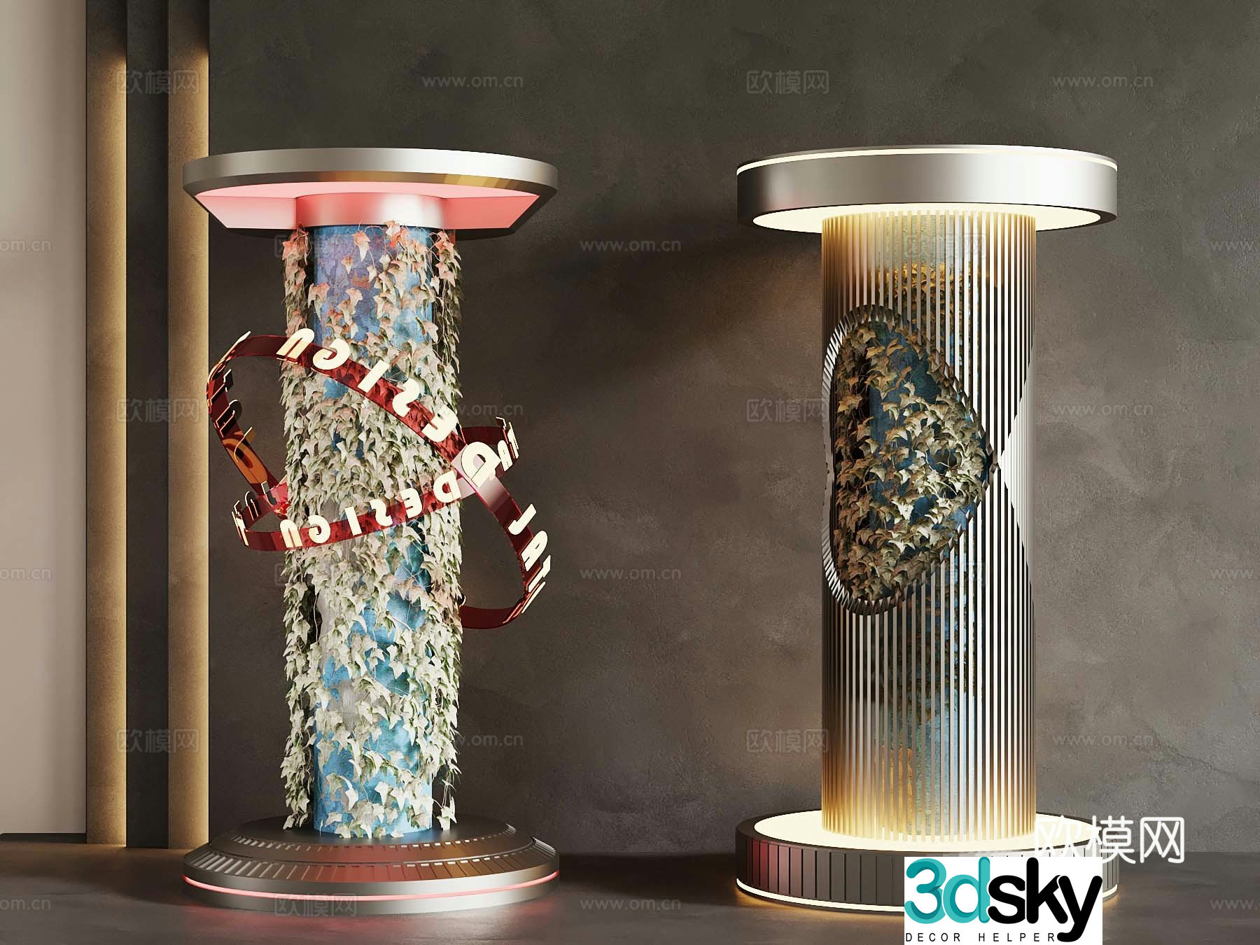 Modern pillars Special-shaped pillars 3D model