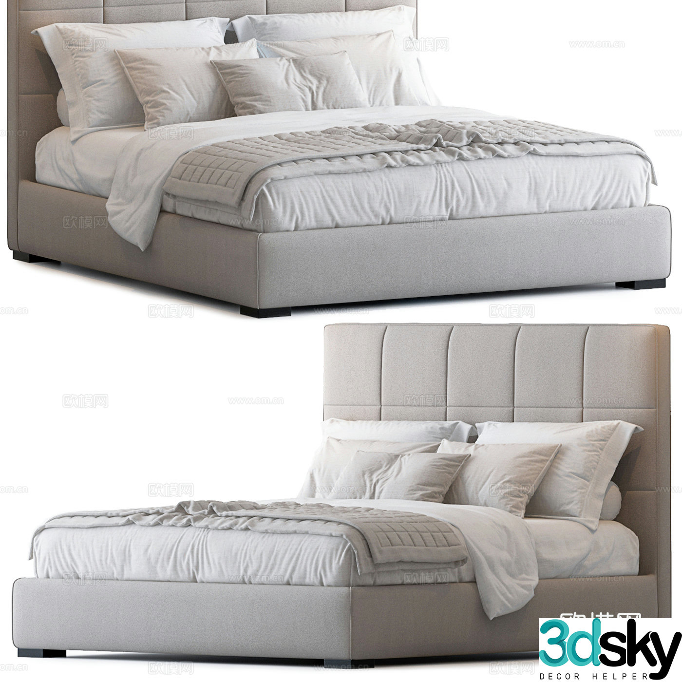 Double bed 3d model