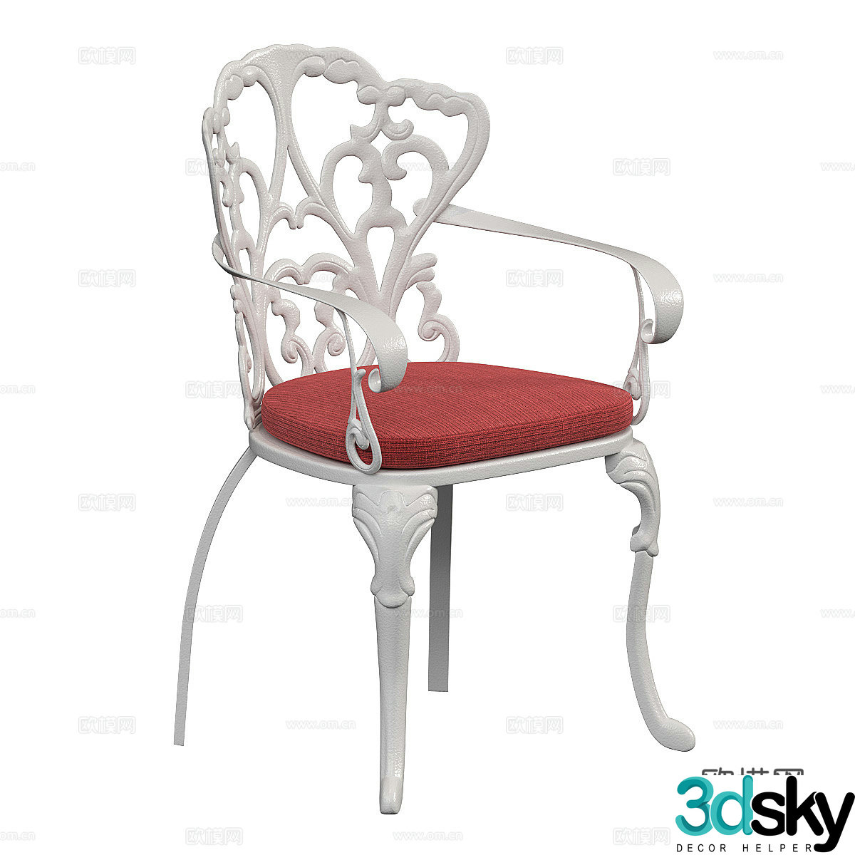 French wrought iron chair 3d model