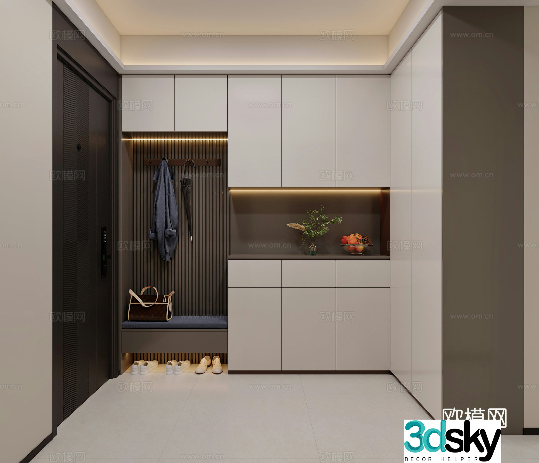 Modern shoe cabinet Italian shoe cabinet partition cabinet shoe cabinet entrance entrance aisle simple 3D model