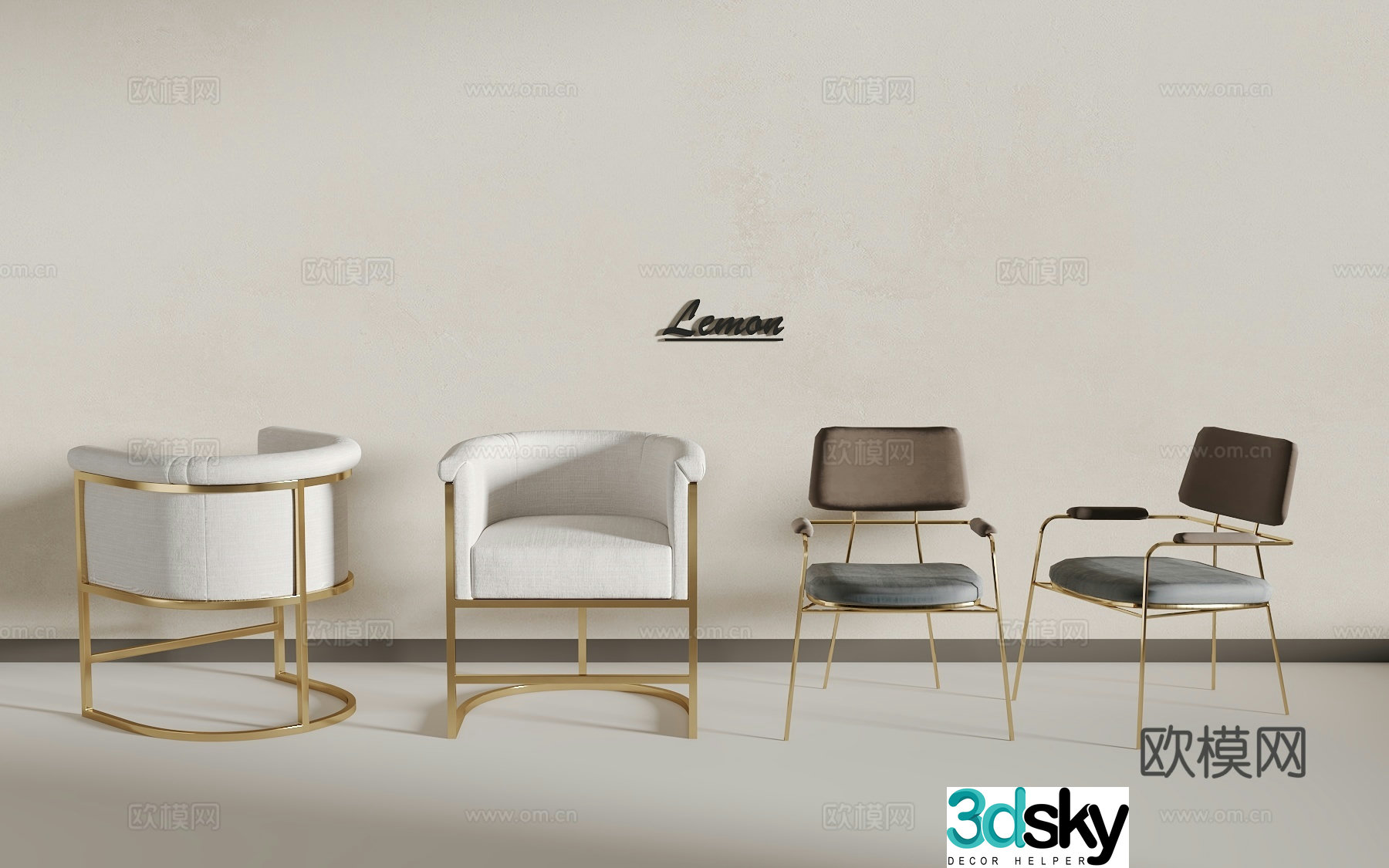 Light luxury chair 3d model