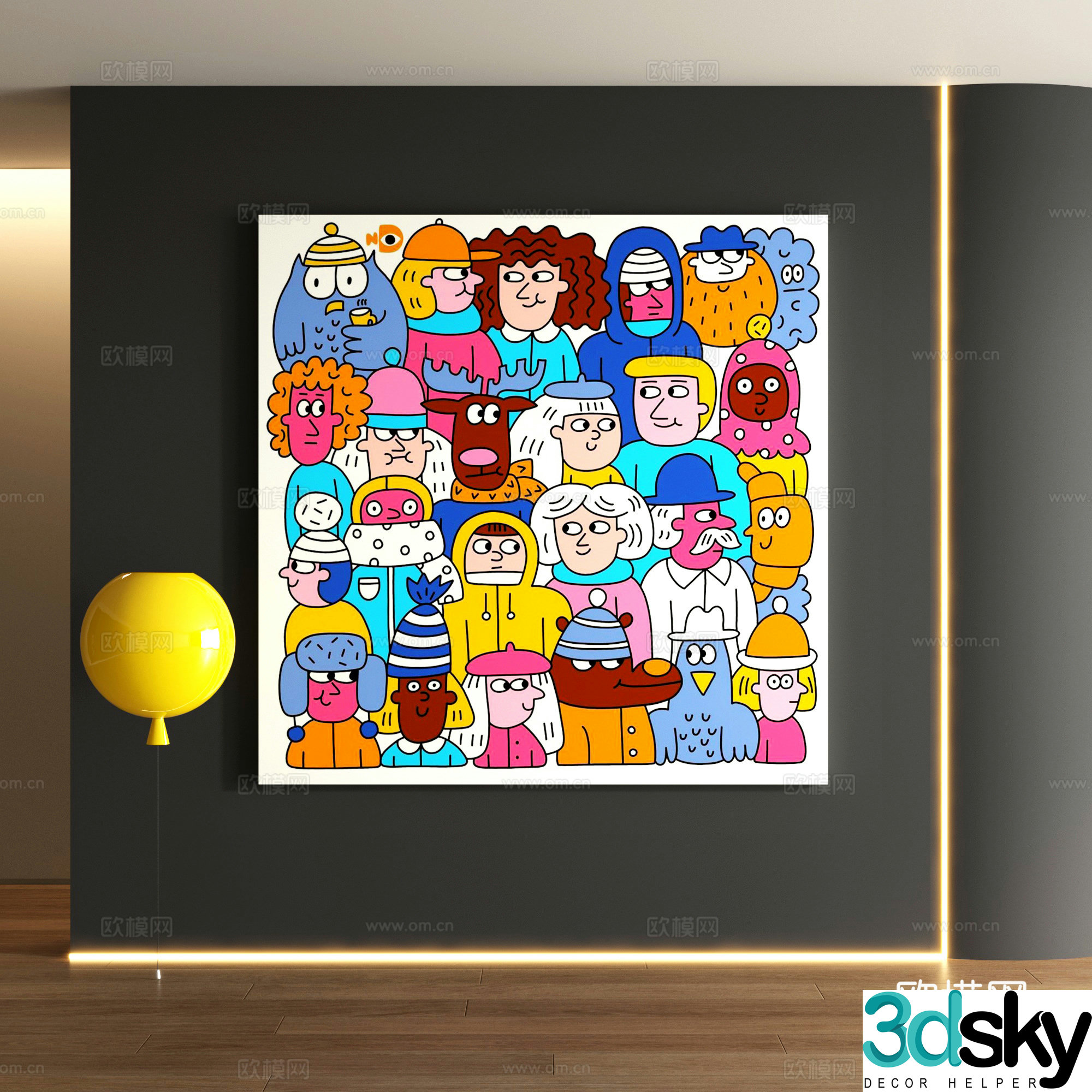 Dopamine decorative painting 3d model