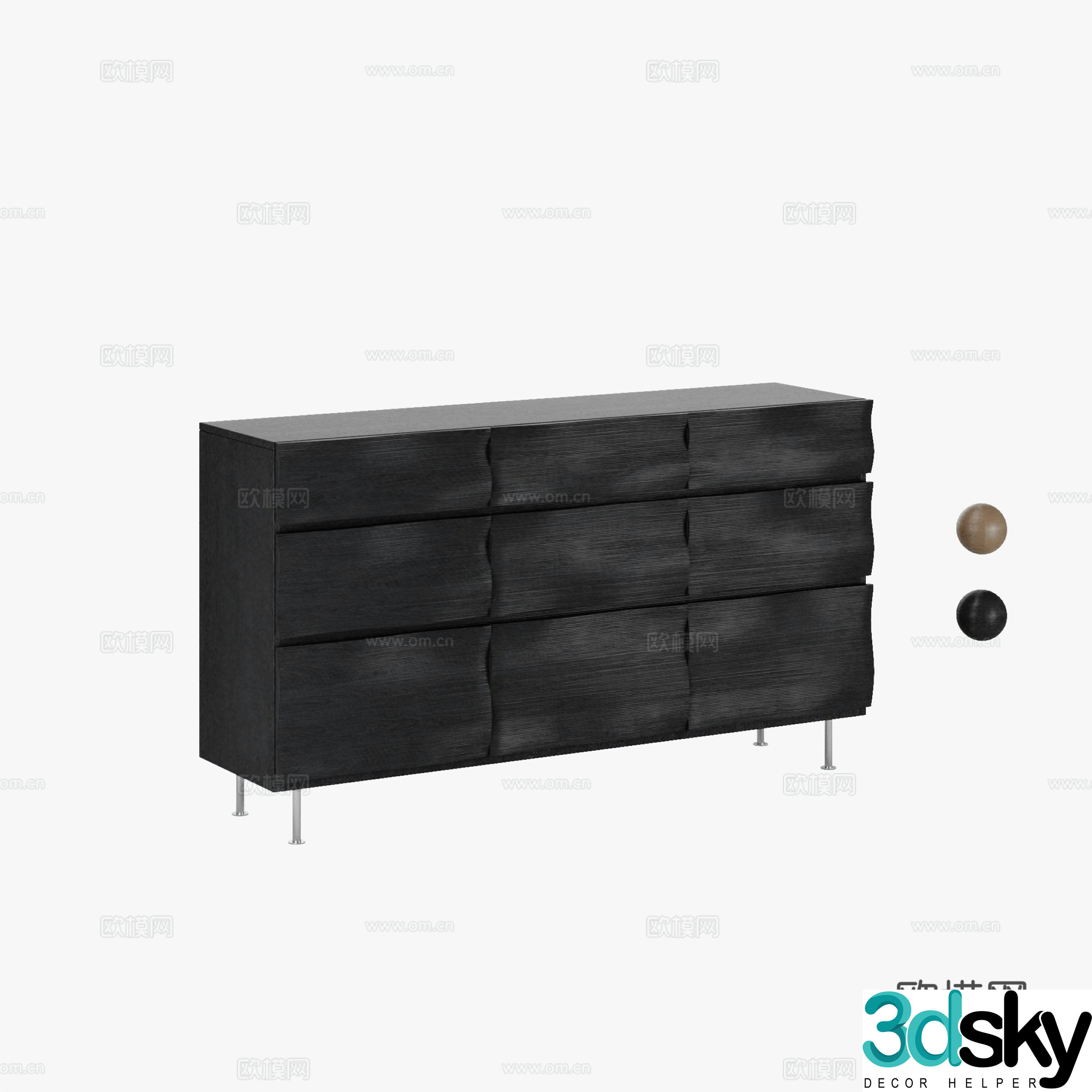 Leisure Ripples Wardrobe Wardrobe Wardrobe 3D Model