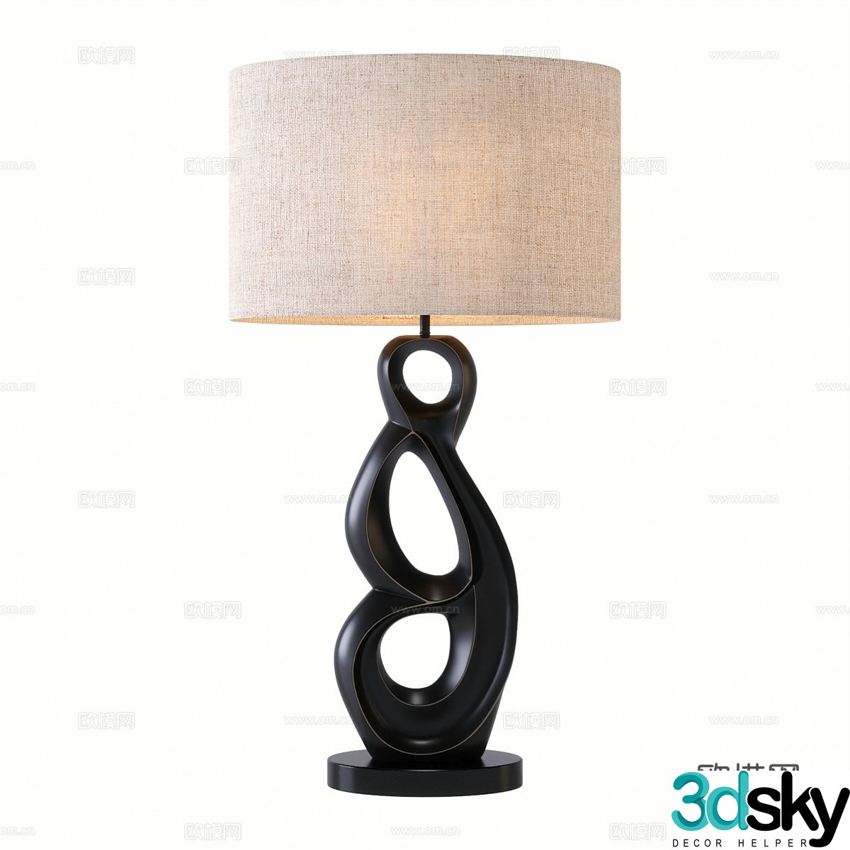 New Chinese style light luxury desk lamp 3D model