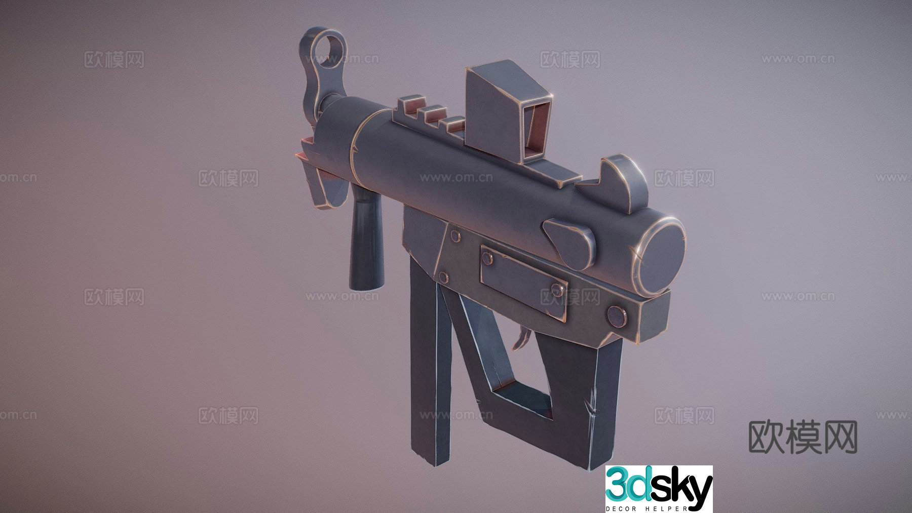 Stylized submachine gun 3d model