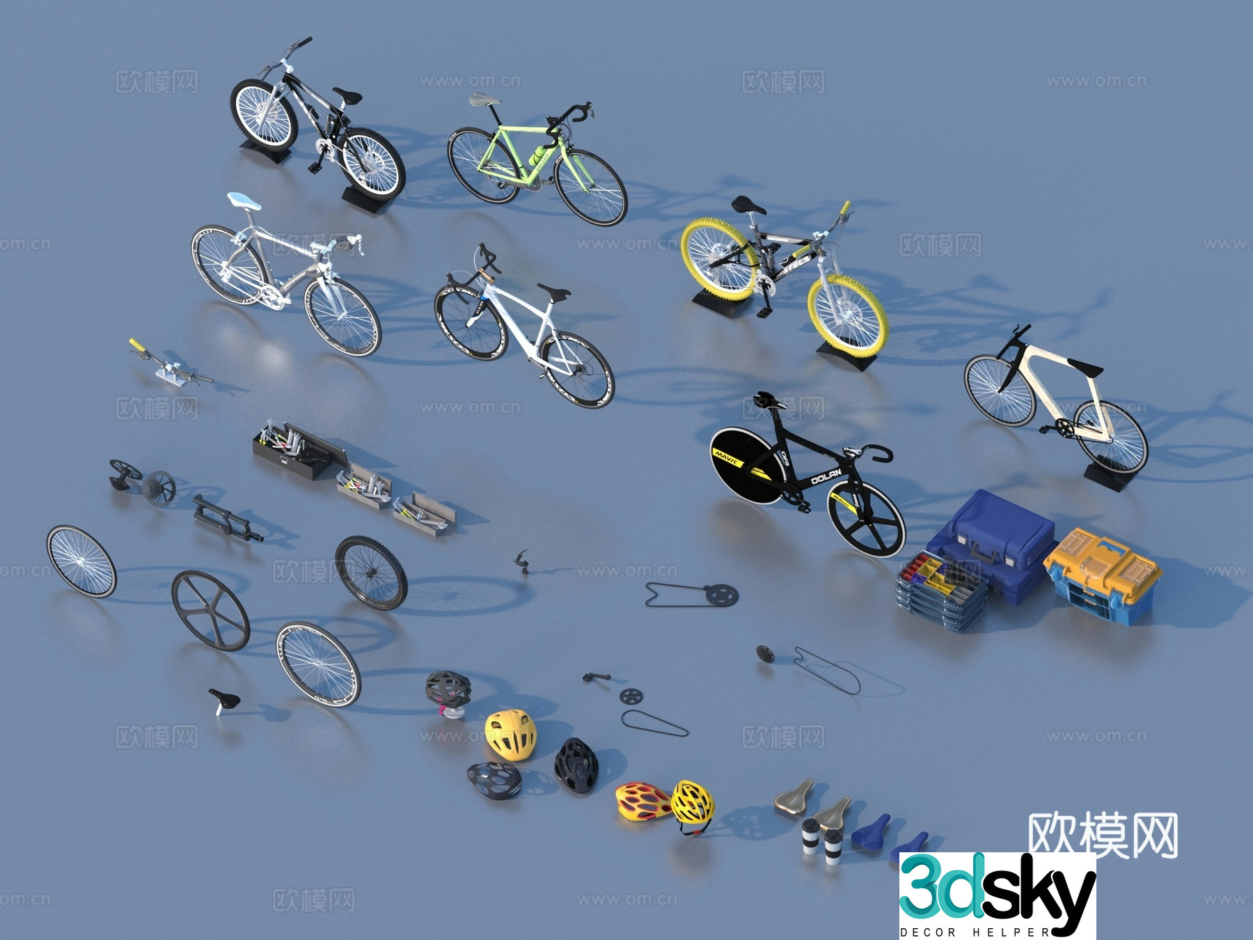 Bicycle Hardware Parts 3D Model
