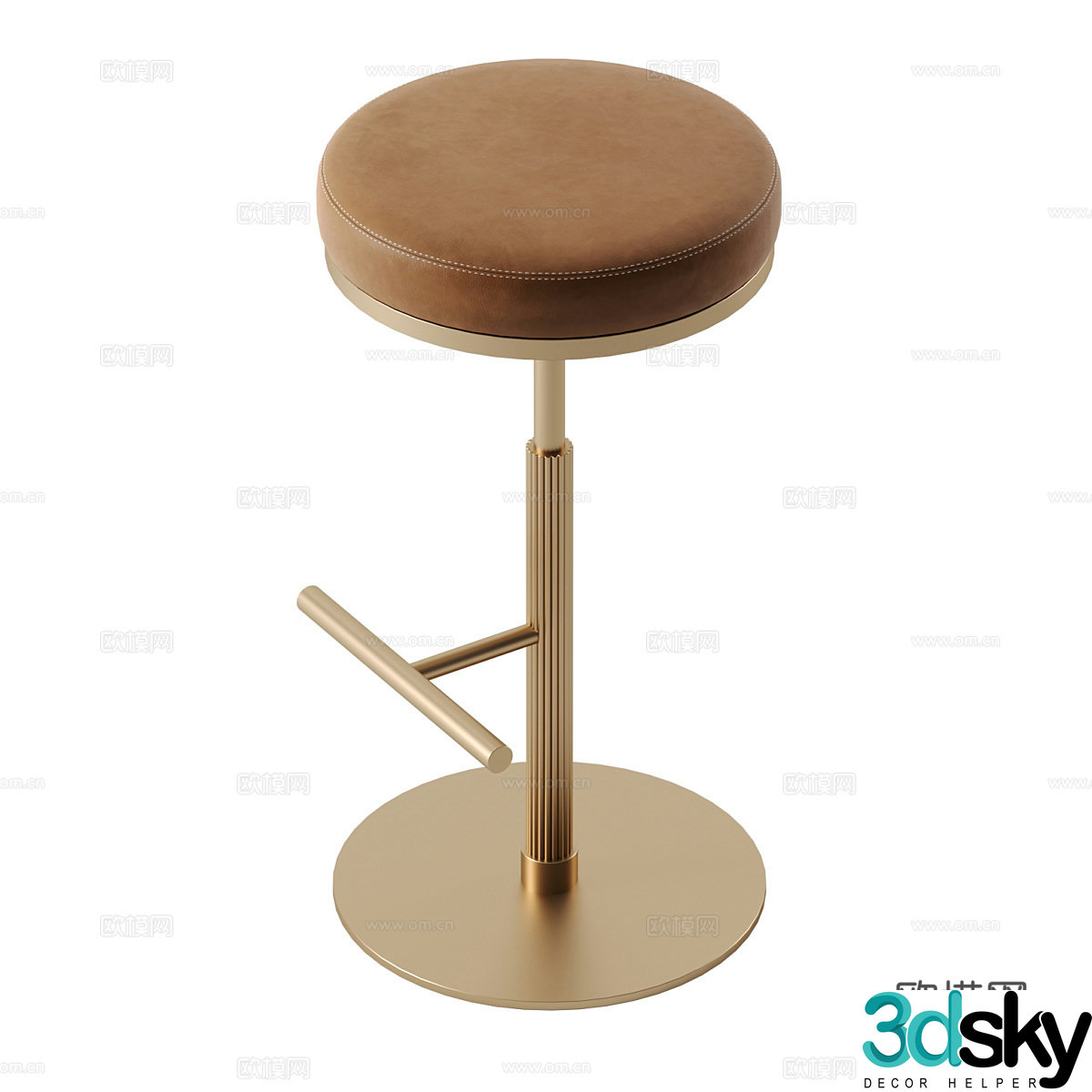 Modern light luxury bar chair 3D model