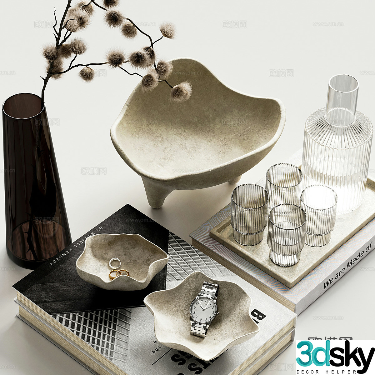 New Chinese jewelry ornament combination 3D model