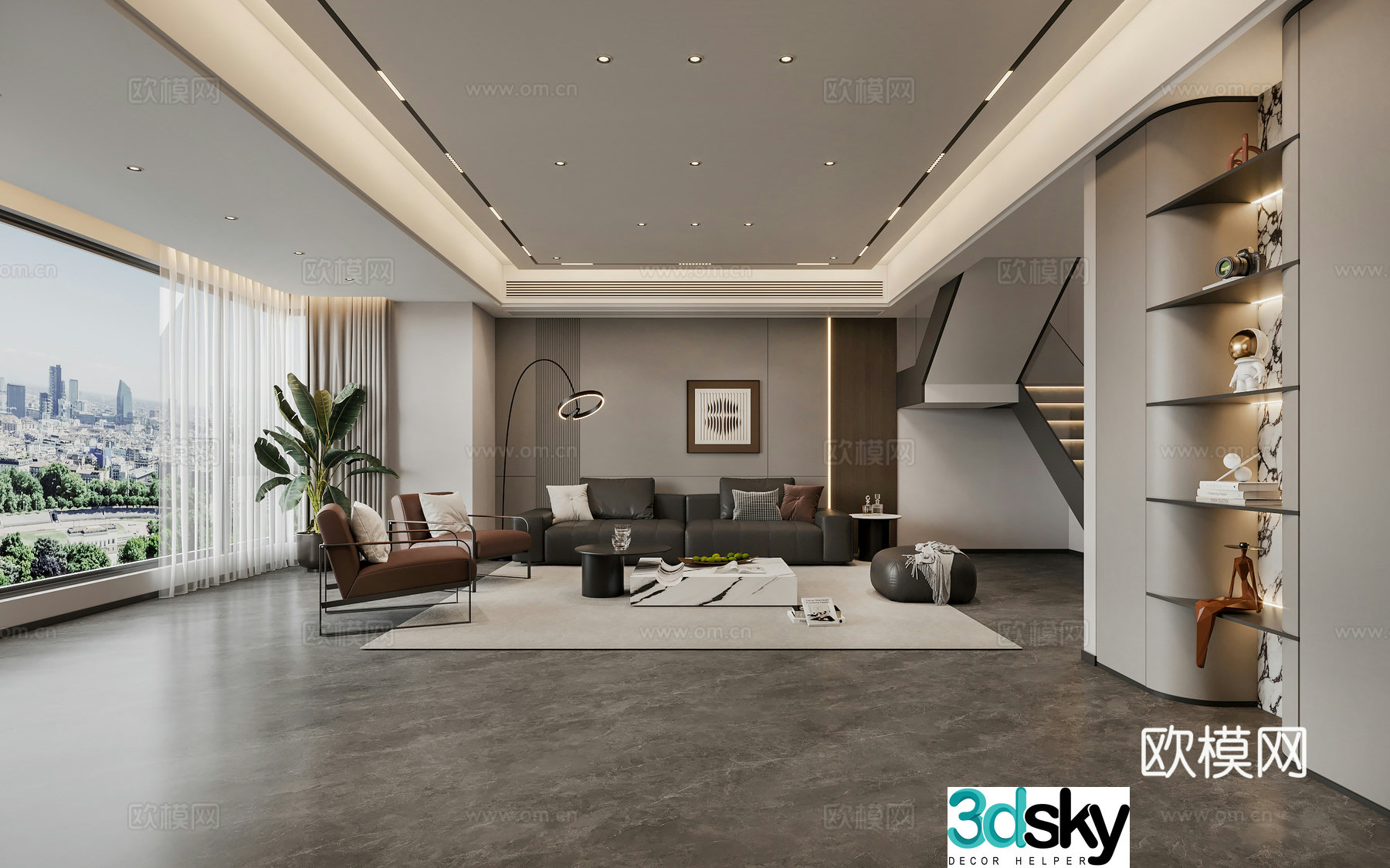 Modern Italian dining room 3d model