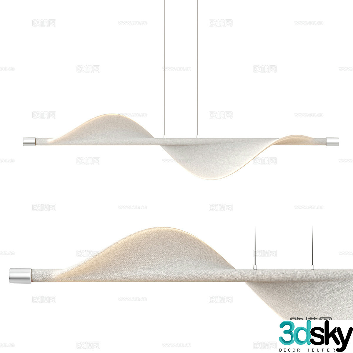 New Chinese style decorative chandelier 3D model
