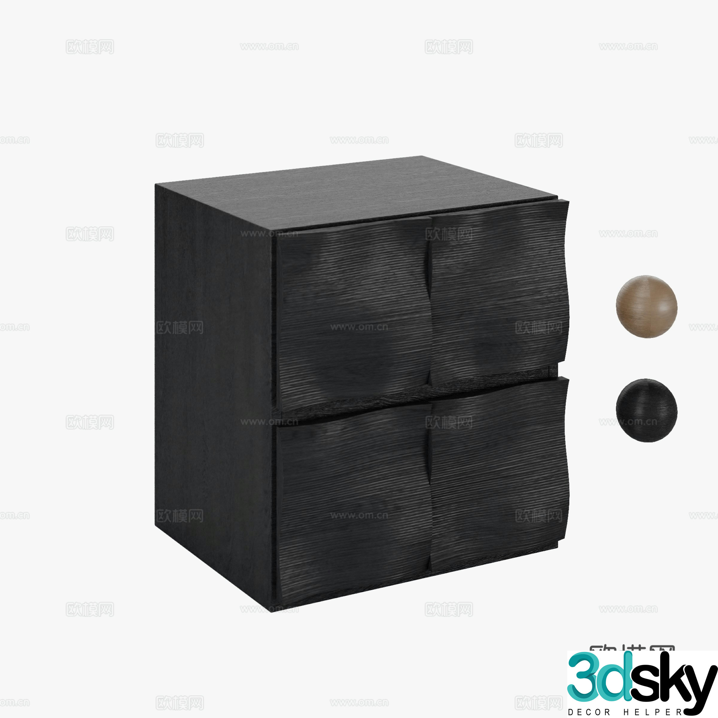 Deyi Ripples Cabinet Medium style modular cabinet group 3D model
