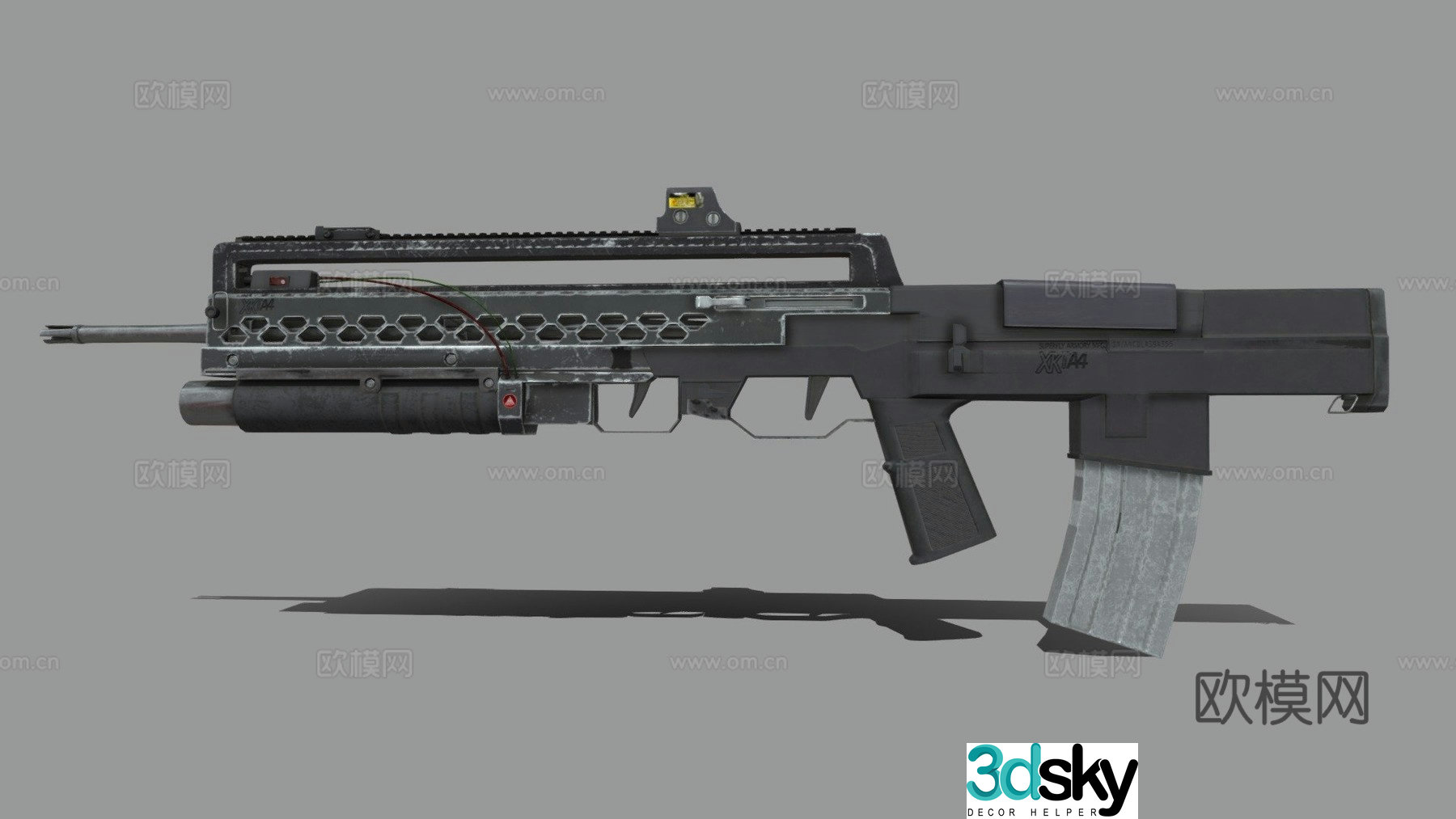 XKTA4 automatic grenade launcher 3d model