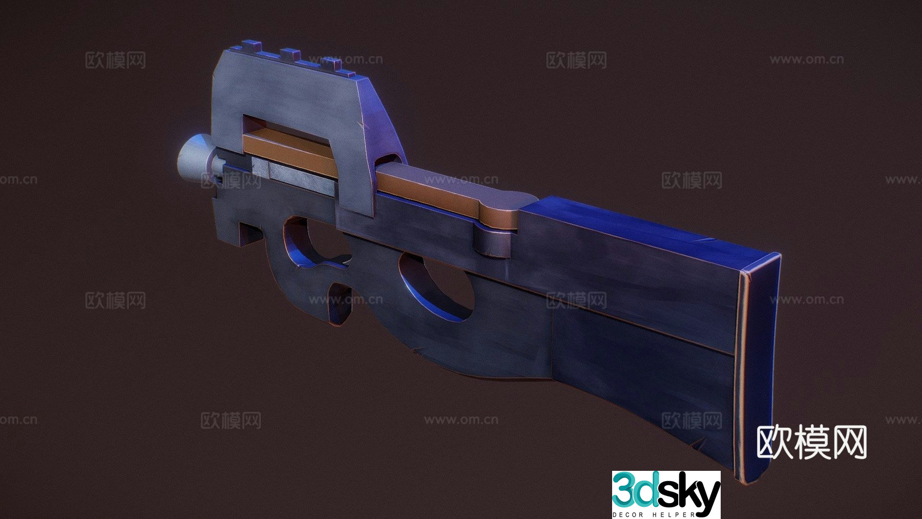 Stylized P90 3d model