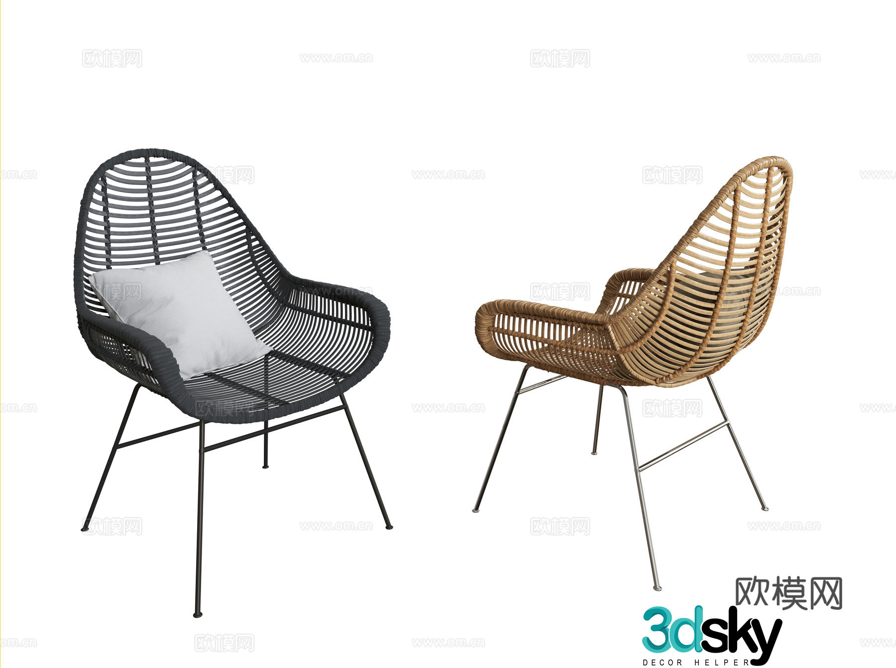 Modern balcony lounge chair 3d model