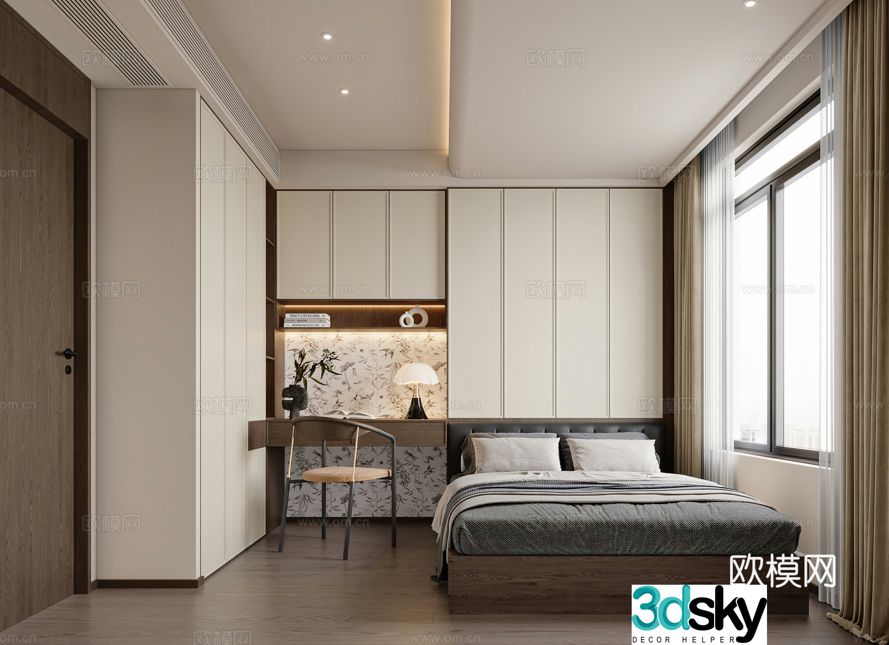 Middle style tatami bedroom 3d model