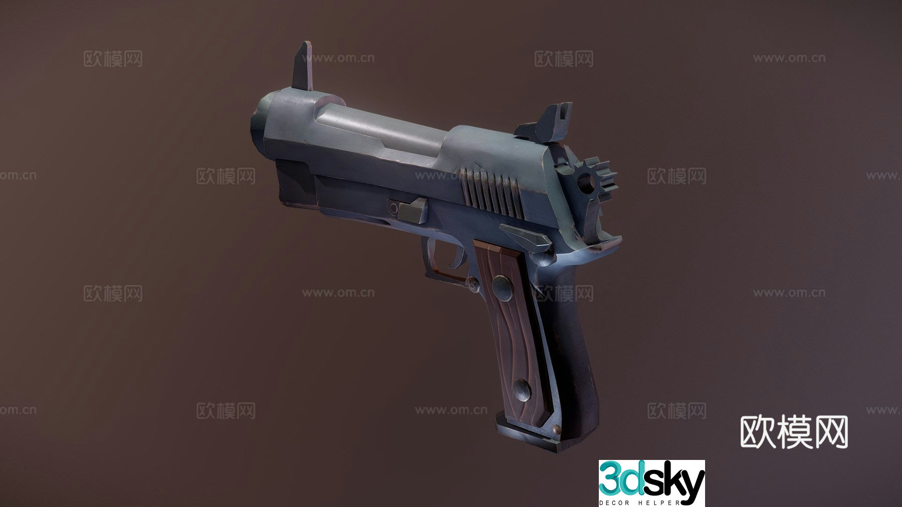 Stylized pistol 3d model