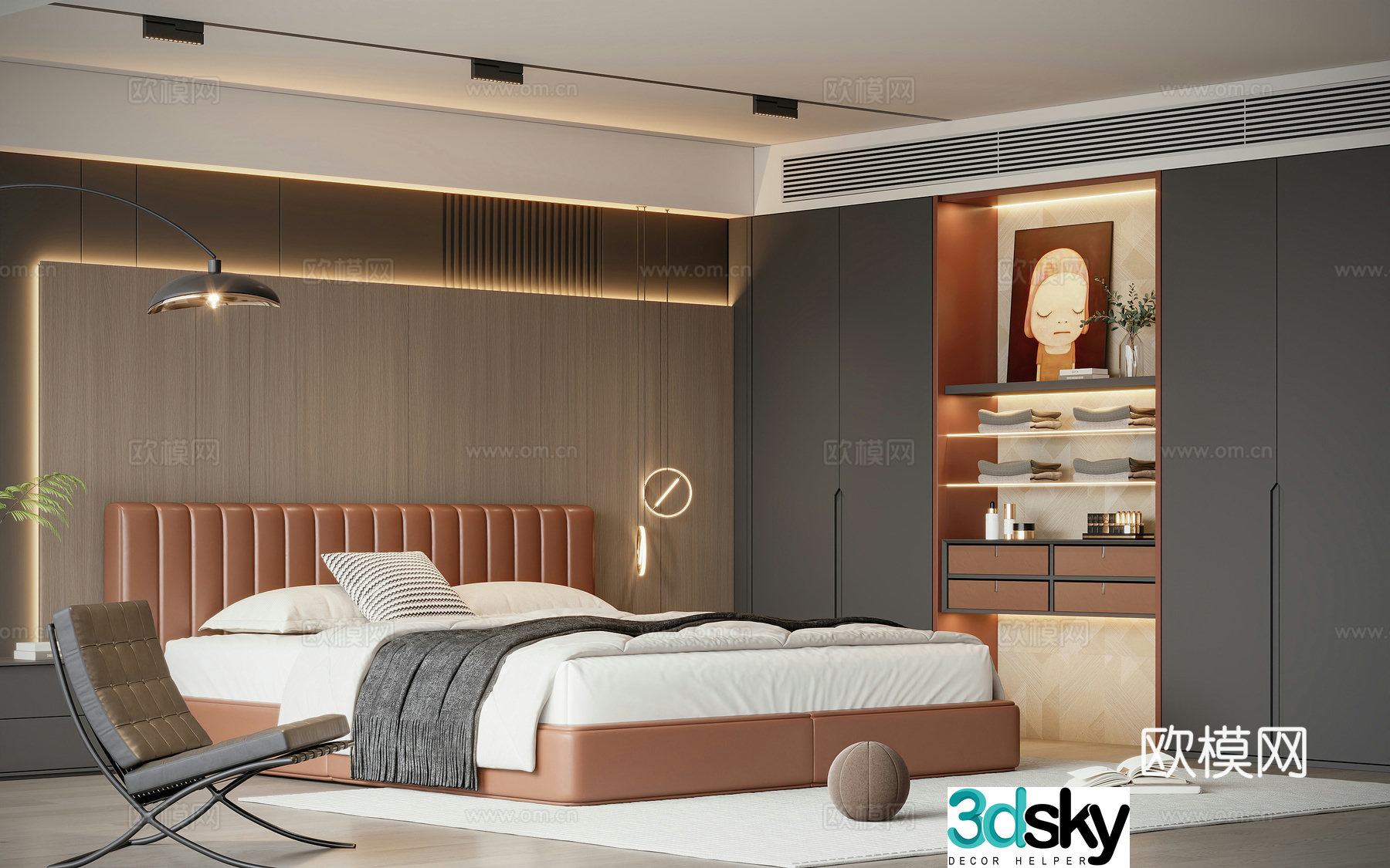 Modern home bedroom 3d model