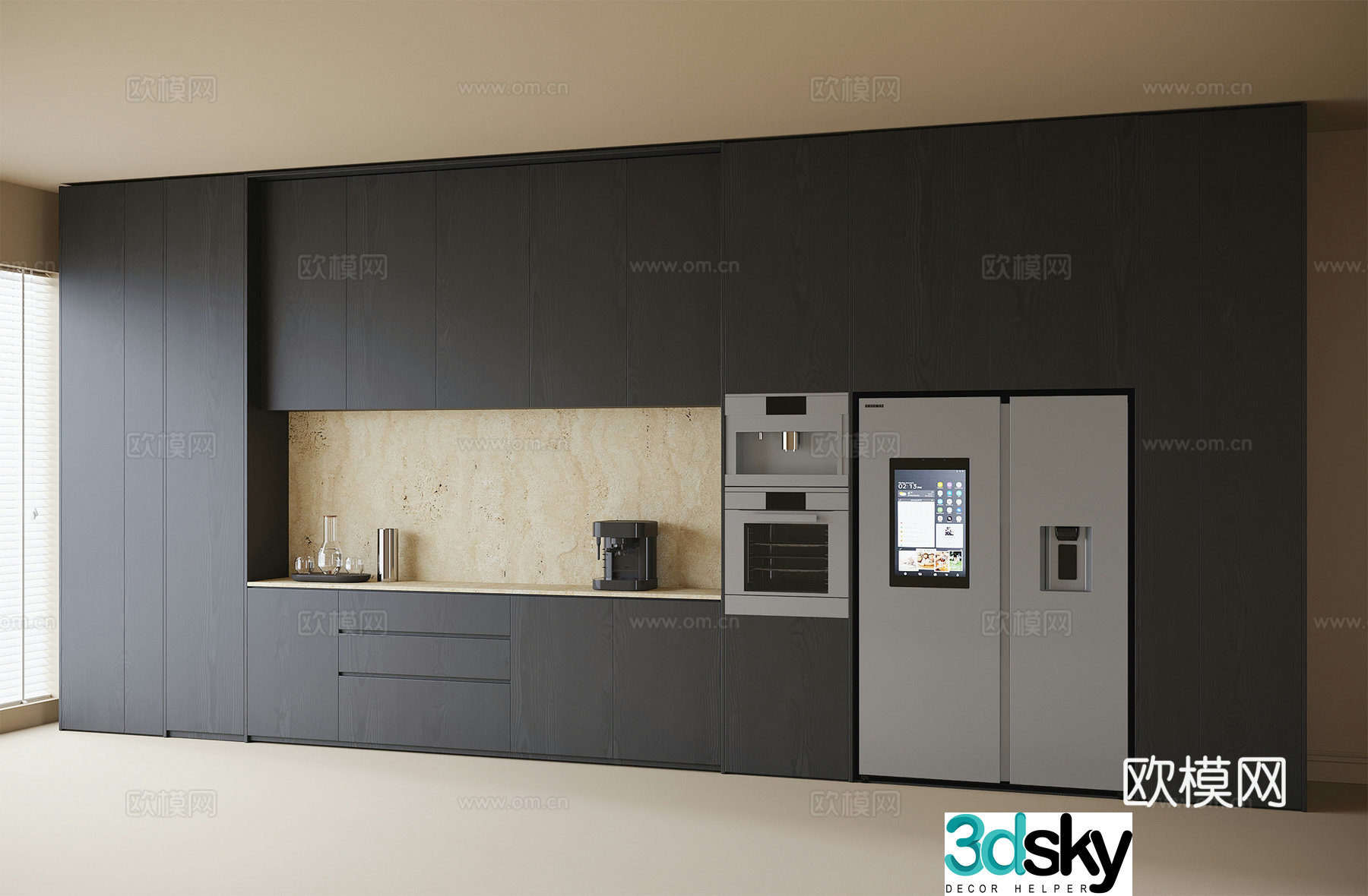 Modern sideboard cabinet cabinet refrigerator cabinet 3d model
