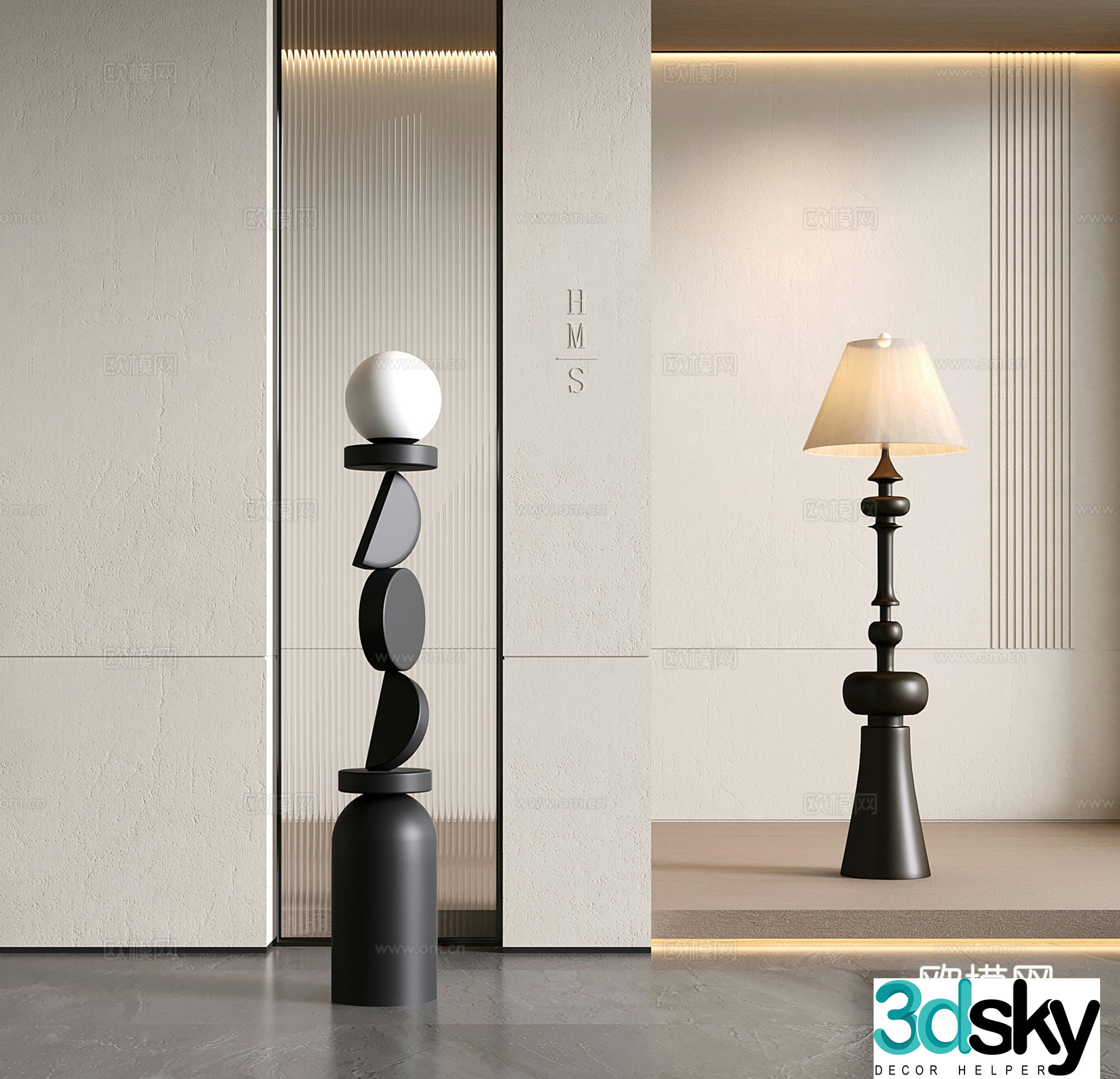 Modern creative atmosphere floor lamp 3d model