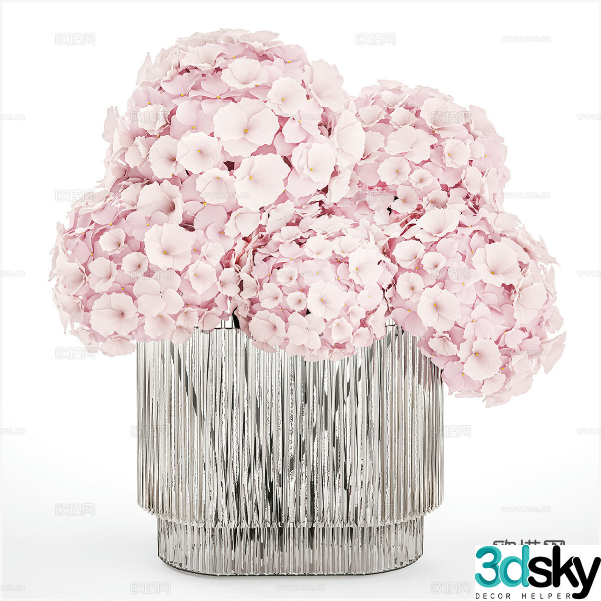 Modern vase flower art 3d model