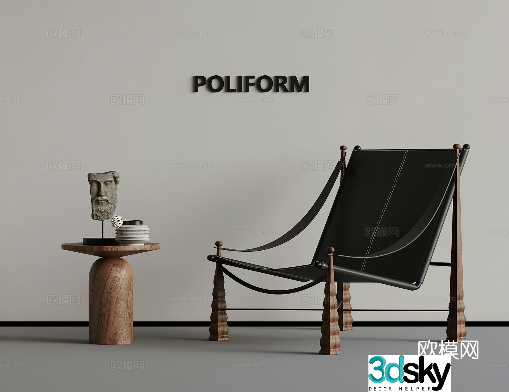 Leisure chair French classical leisure chair recliner leather recliner 3d model