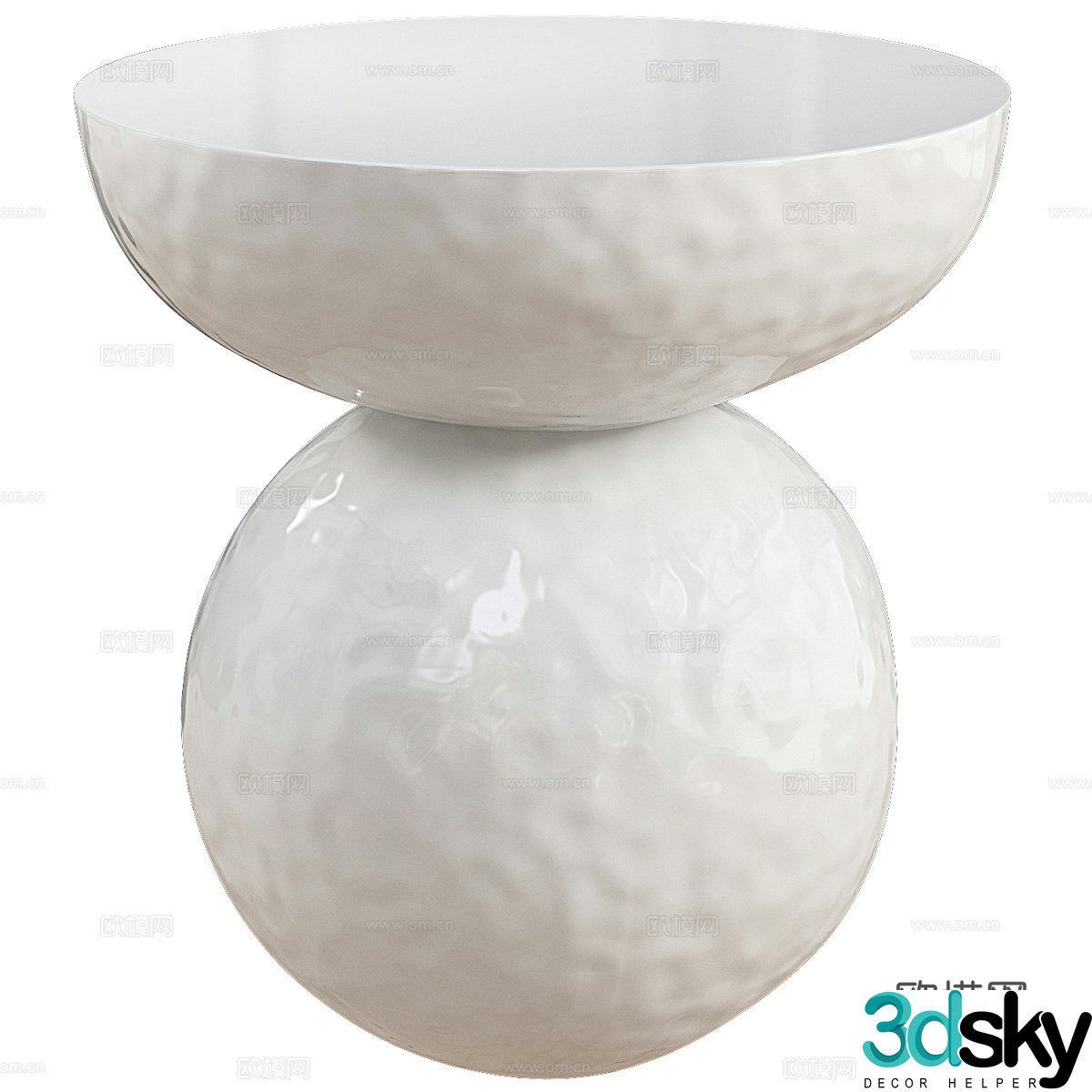 Modern creamy acrylic round edge 3d model
