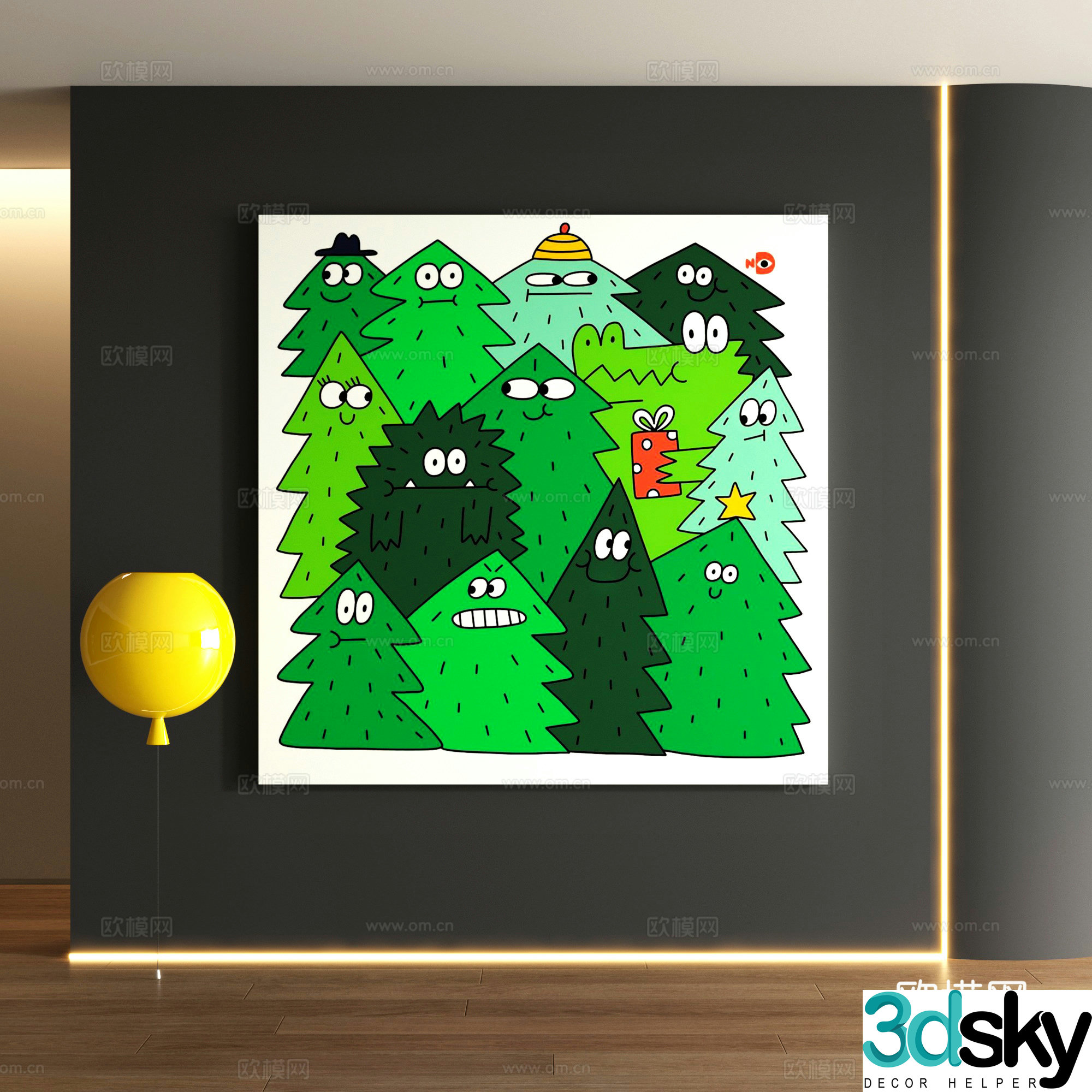 Dopamine decorative painting 3d model