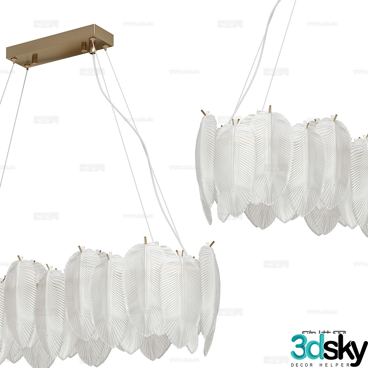 Modern simple light luxury chandeliers chandeliers simple chandeliers restaurant chandeliers glass chandeliers lamp 3d model