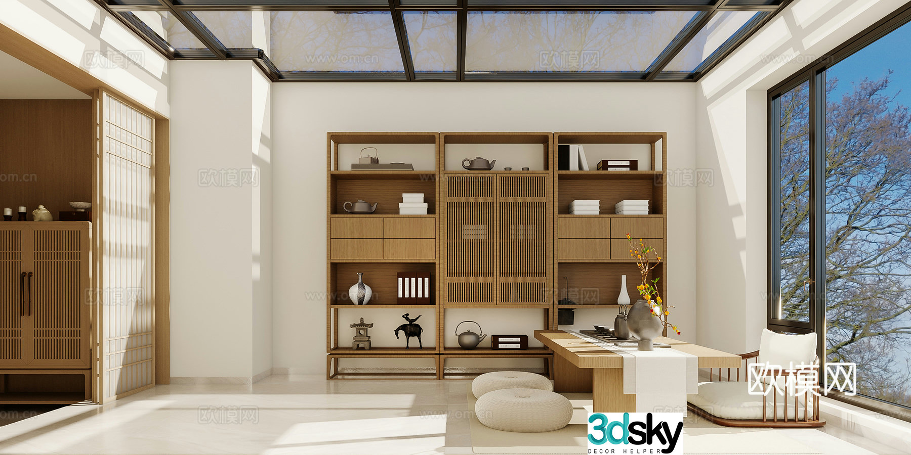 Song’s aesthetic tea room sun room tea room tatami tea room new Chinese tea room 3d model 3d model