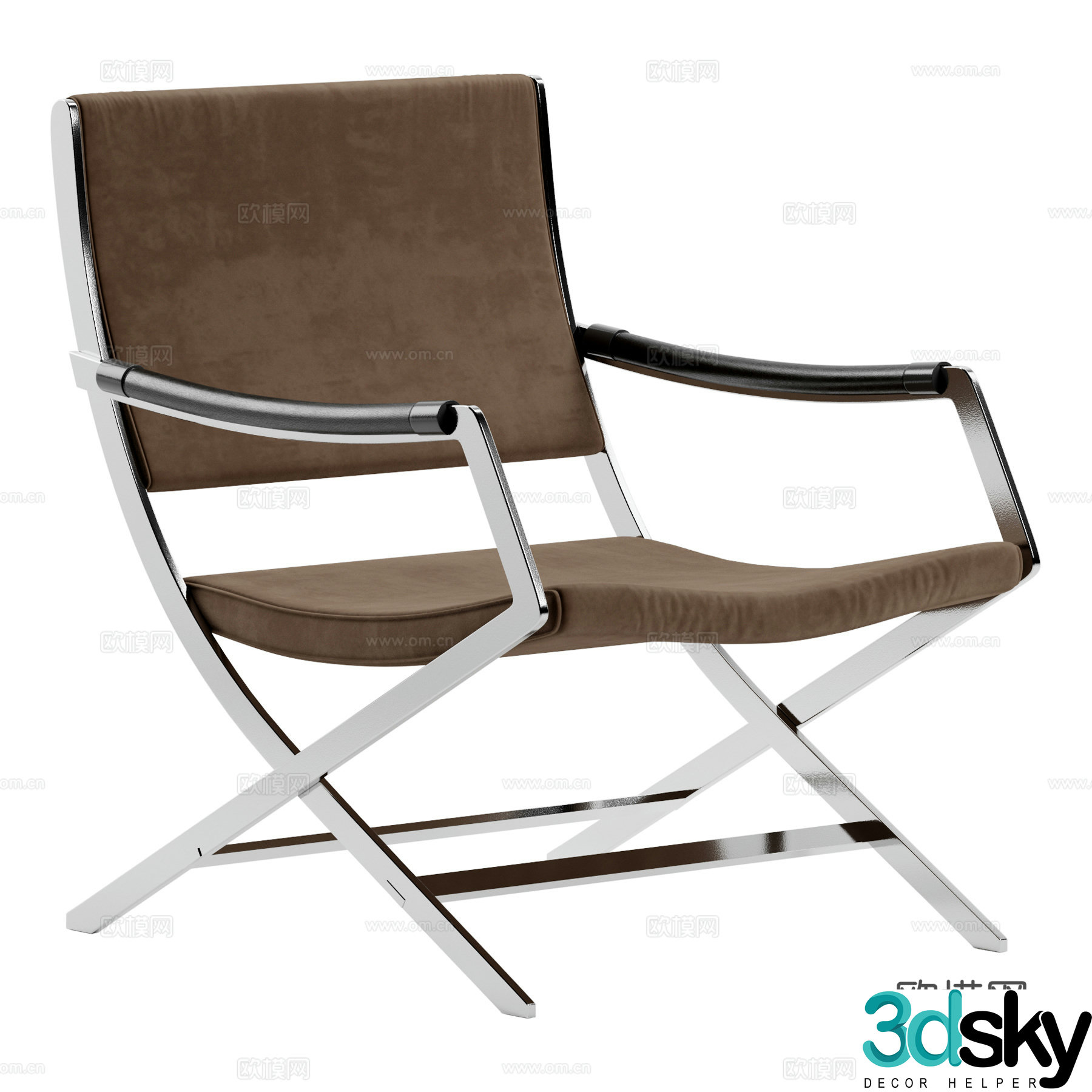 Modern Italian stainless steel armchair 3d model