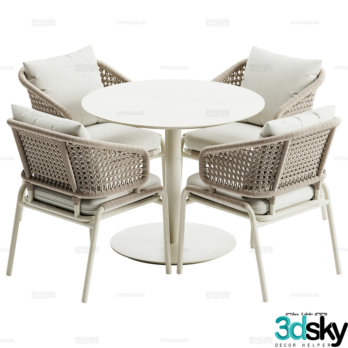 New Chinese casual table and chair 3D model