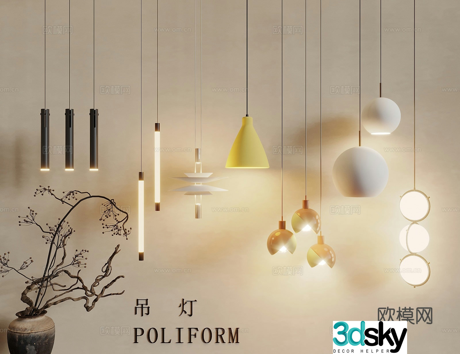 Modern Cream Style Chandelier Decorative Chandelier Art Chandelier Multi-head Chandelier Metal Chandelier 3D Model