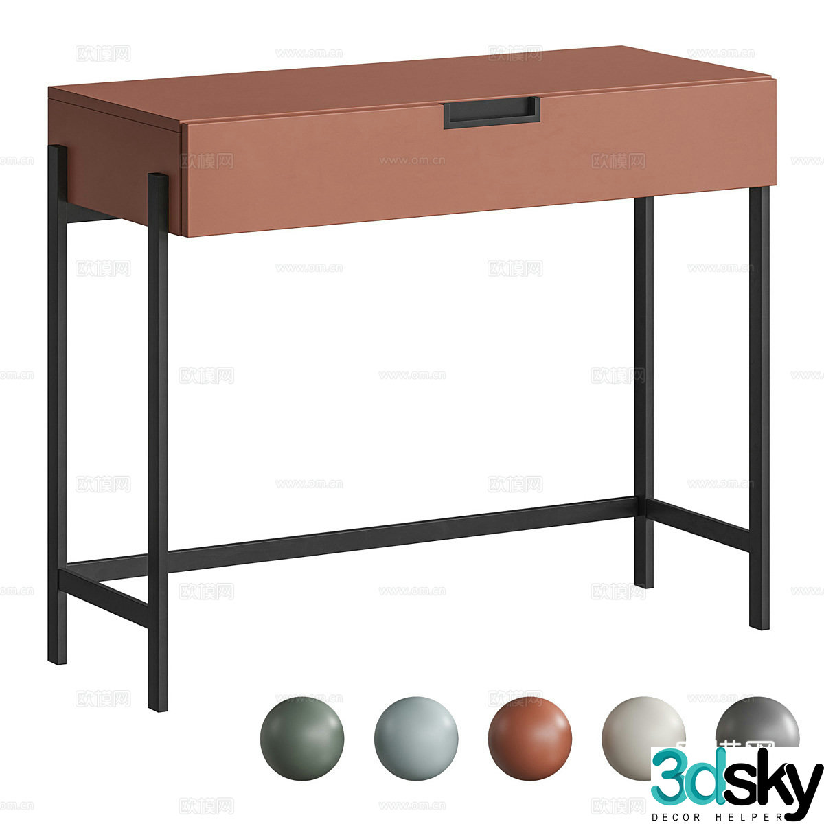 Modern Italian minimalist desk 3D model