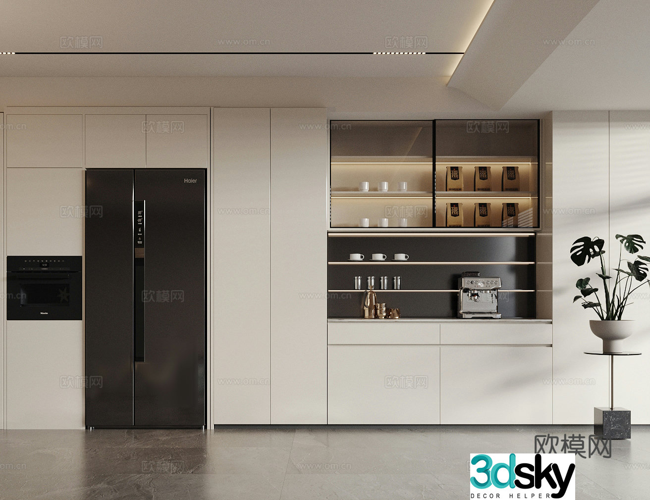 Modern Italian sideboard light luxury windshield wine cabinet sideboard wine cabinet finished wine cabinet 3D model