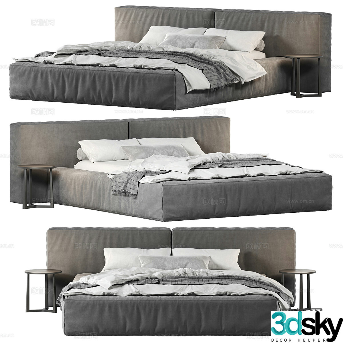 Double bed 3d model